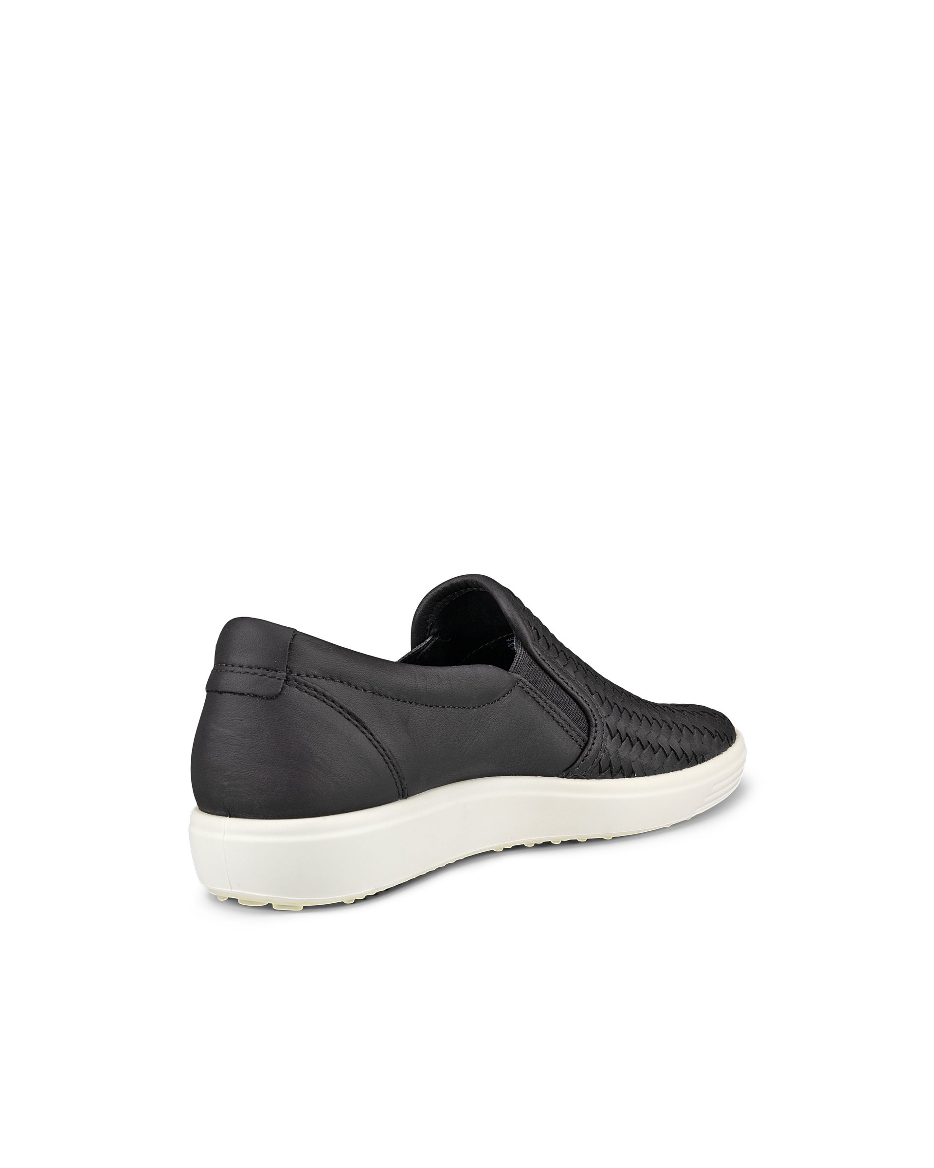 ECCO® Soft 7 Dames leren slip on sneaker - Zwart - Back