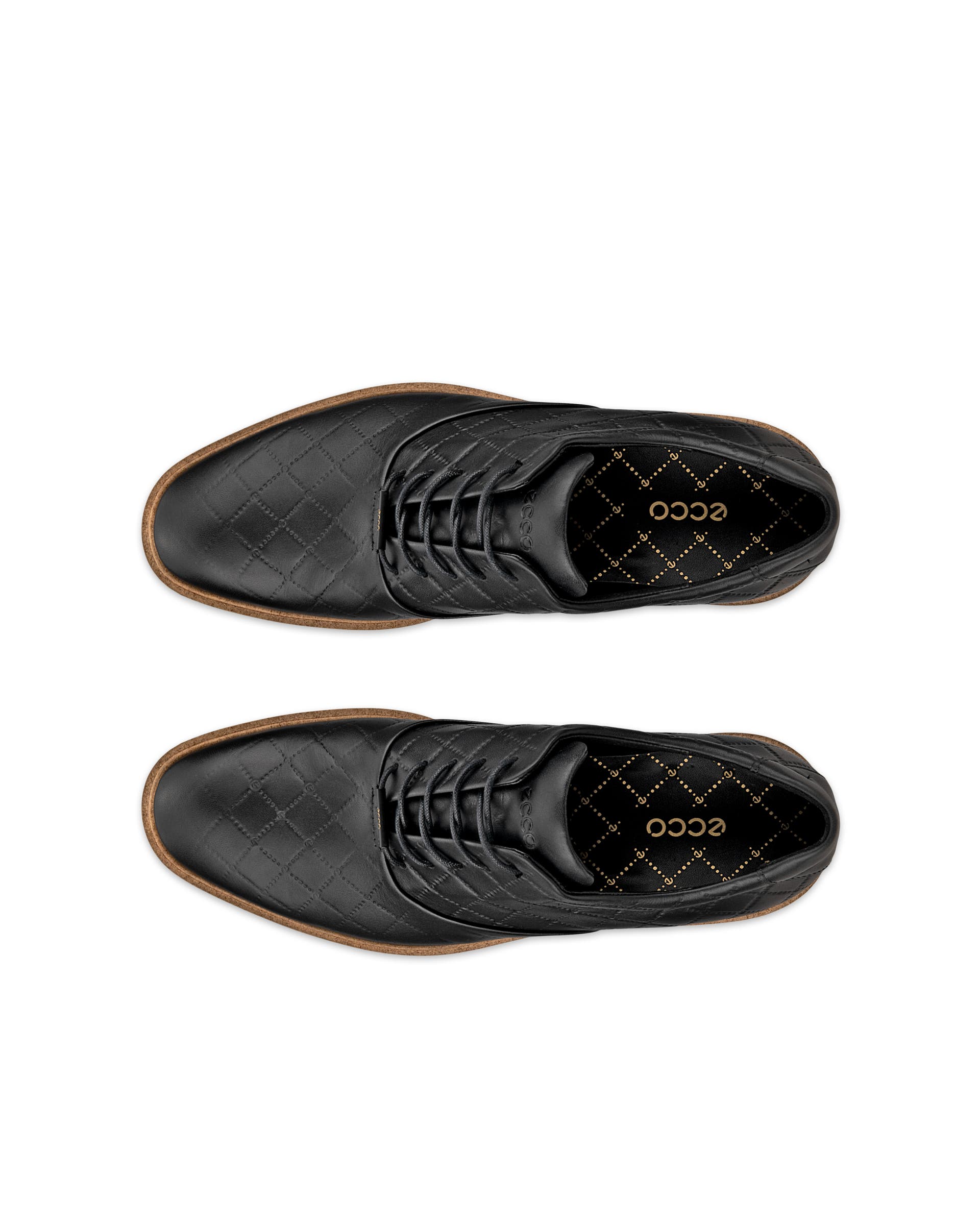 Men's ECCO® Golf Classic Hybrid Leather Golf Shoe - Black - Top left pair