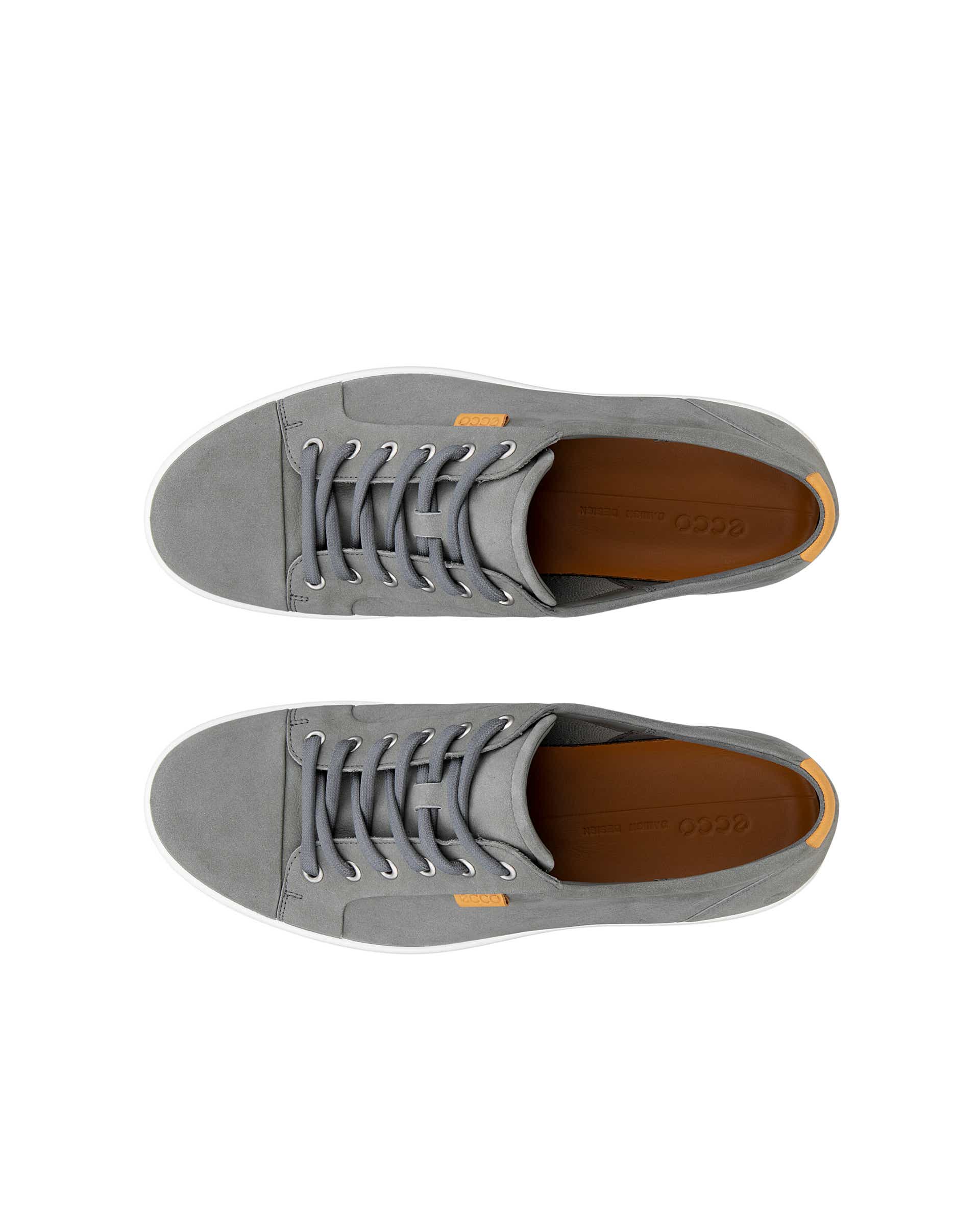 ECCO® SOFT 7 baskets en nubuck pour homme - Gris - Top left pair