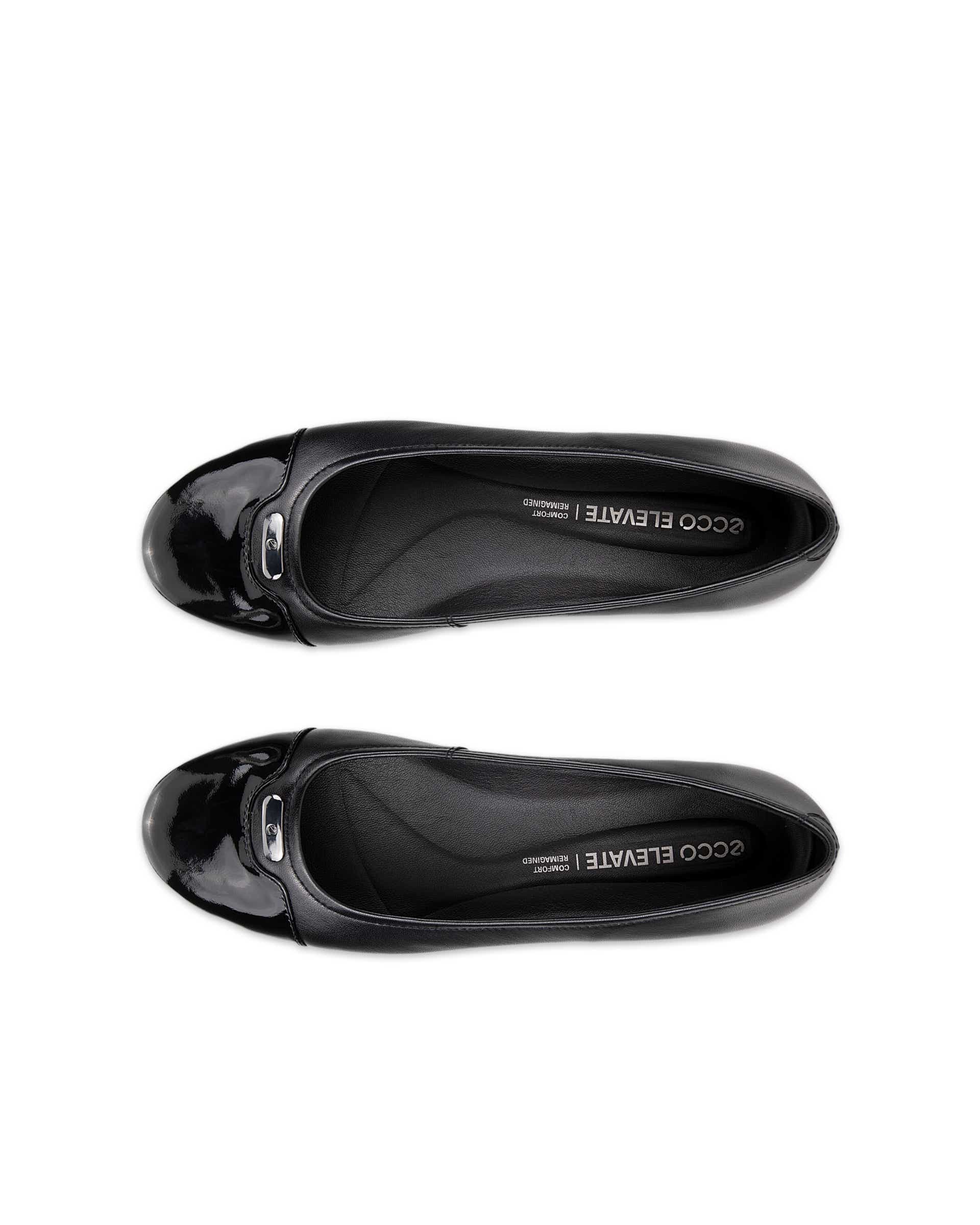 ECCO® ELEVATE 15 ballerines en cuir pour femme - Noir - Top left pair