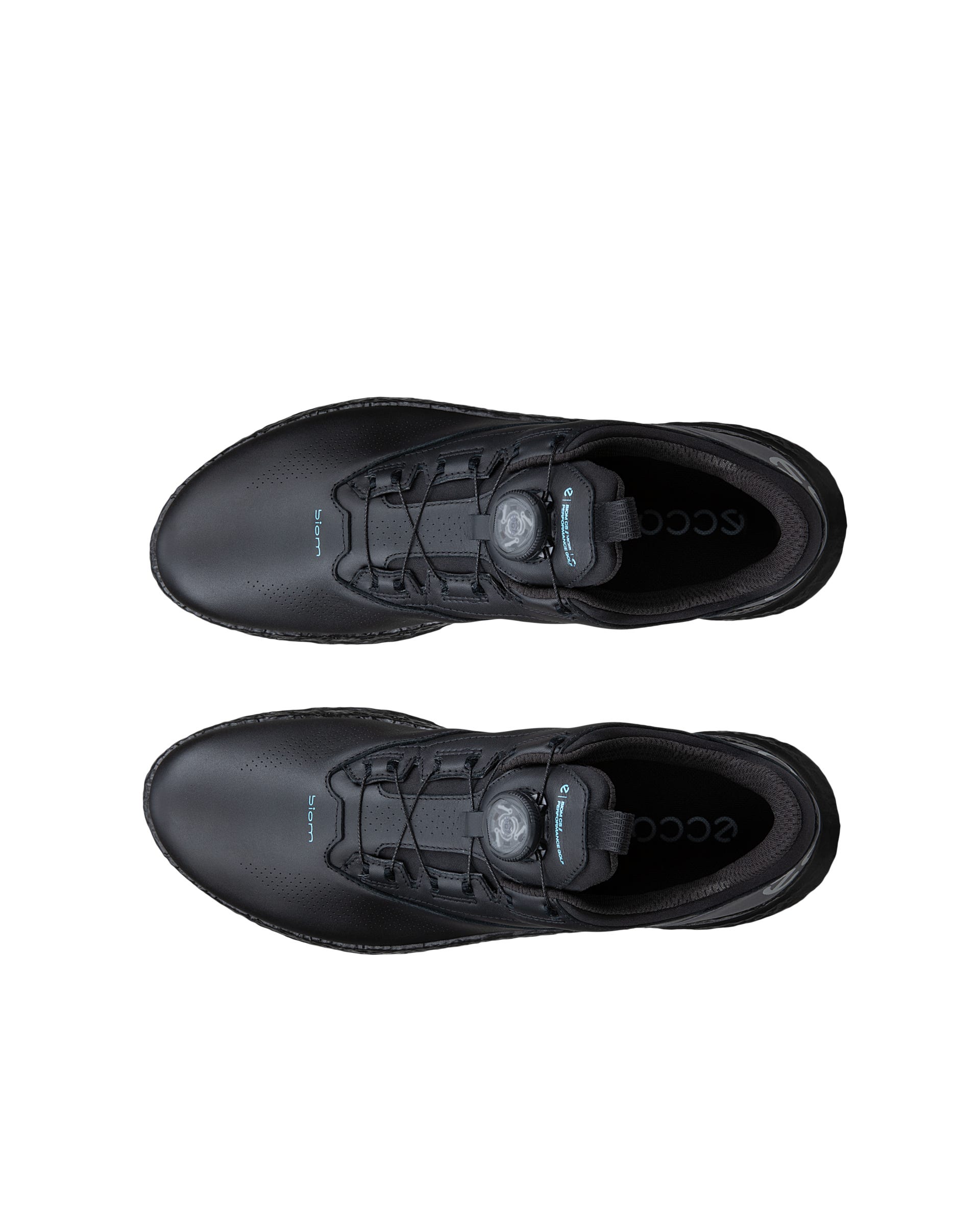 Men's ECCO® GOLF BIOM C5 Leather Gore-Tex Golf Shoe - Black - Top left pair