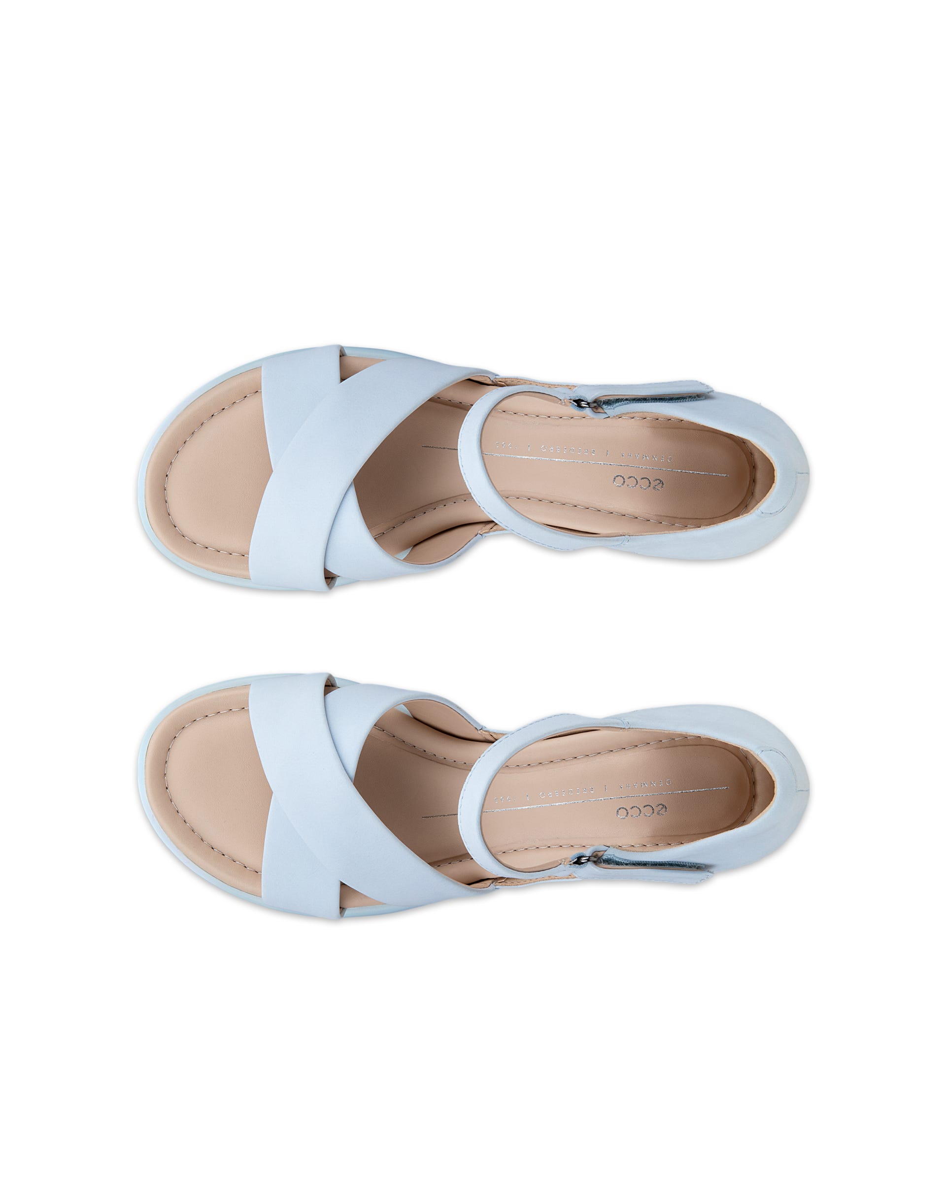 Women's ECCO® Sculpted Sandal LX 35 Nubuck Heeled Sandal - Blue - Top left pair