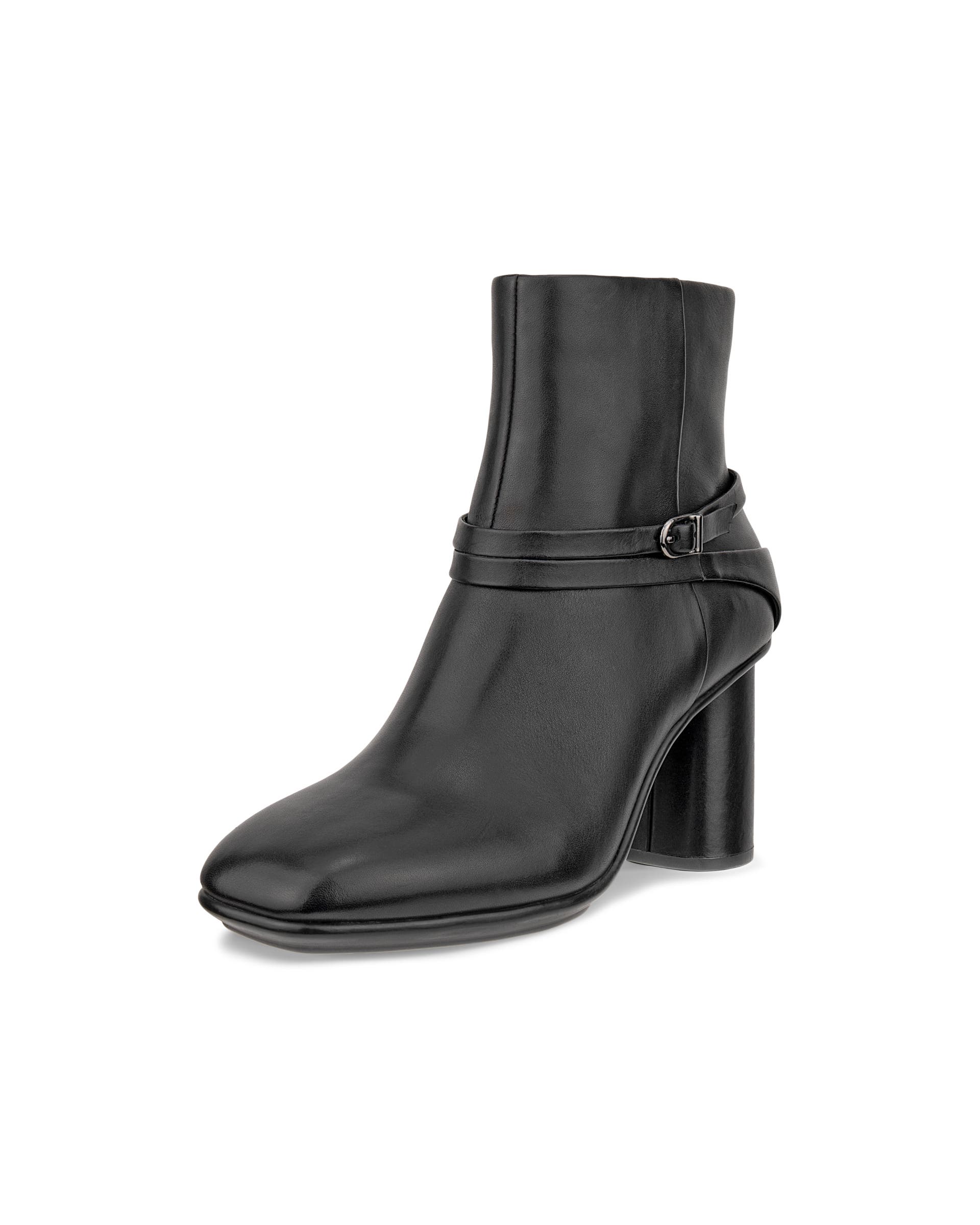 Women's ECCO® Sculpted Alba 65 Leather Ankle Heel Boot - Black - Main