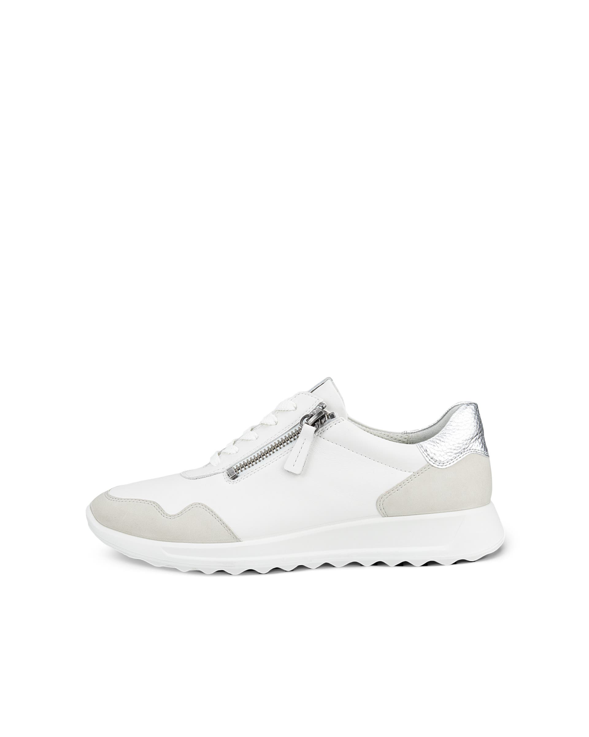 Women's ECCO® Flexure Runner Leather Sneaker - White - Outside