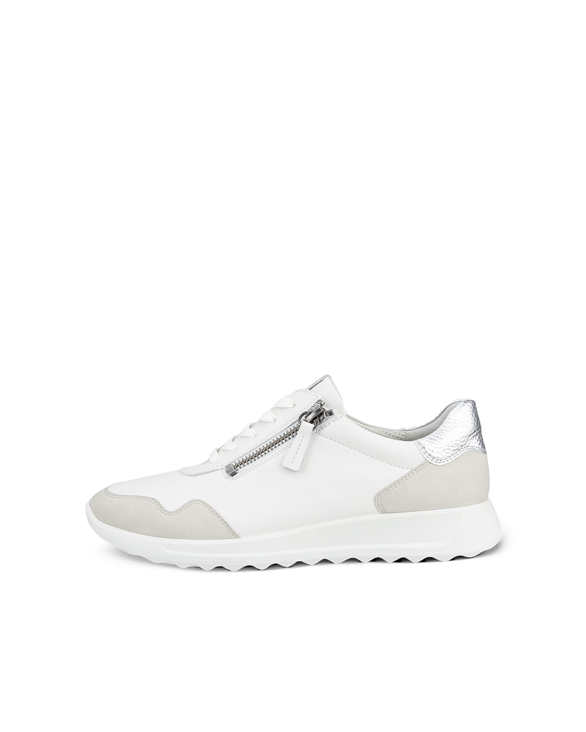 Women's ECCO® Flexure Runner Leather Sneaker - White - Outside