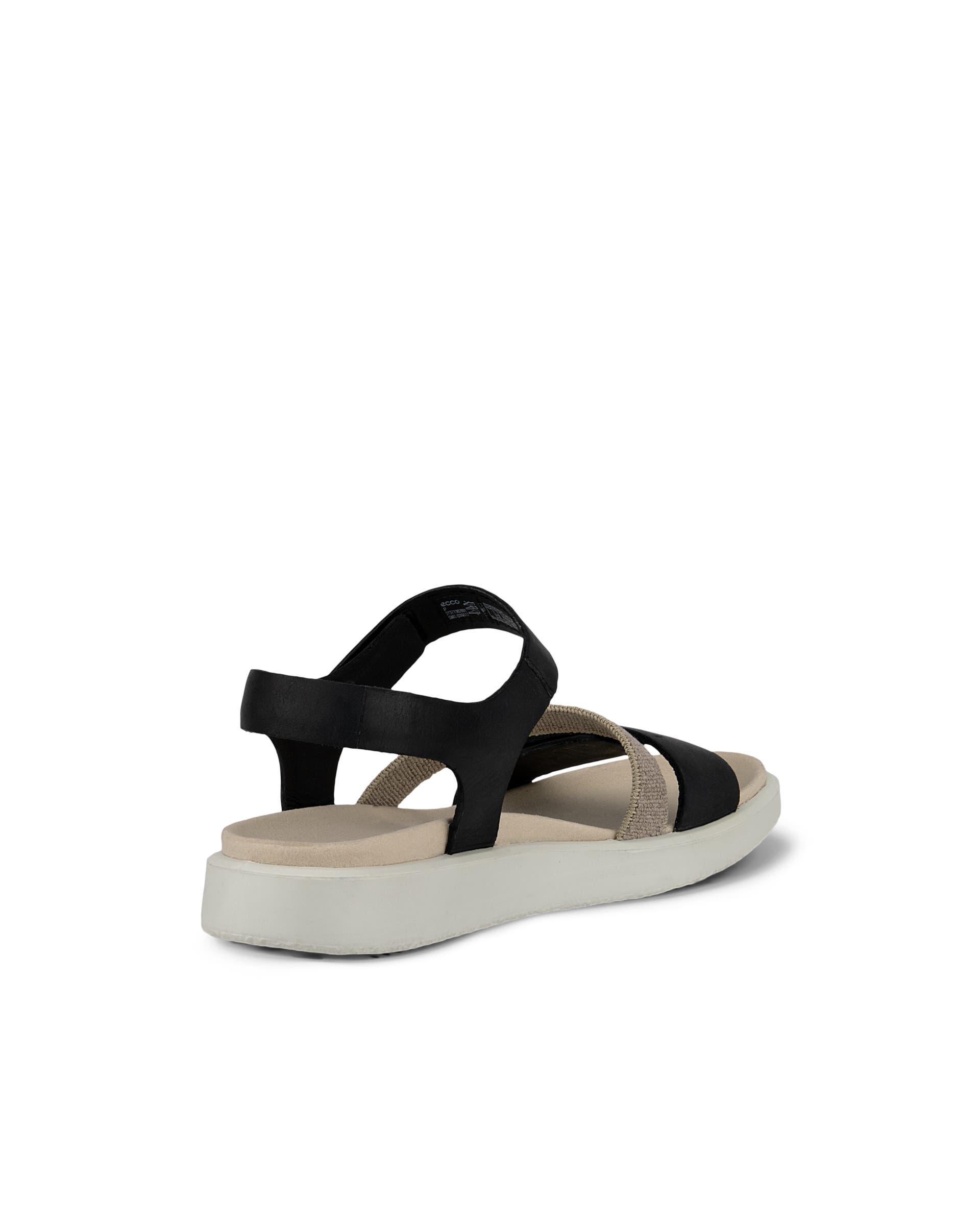 Women's ECCO® Flowt Nubuck Flat Sandal - Black - Back