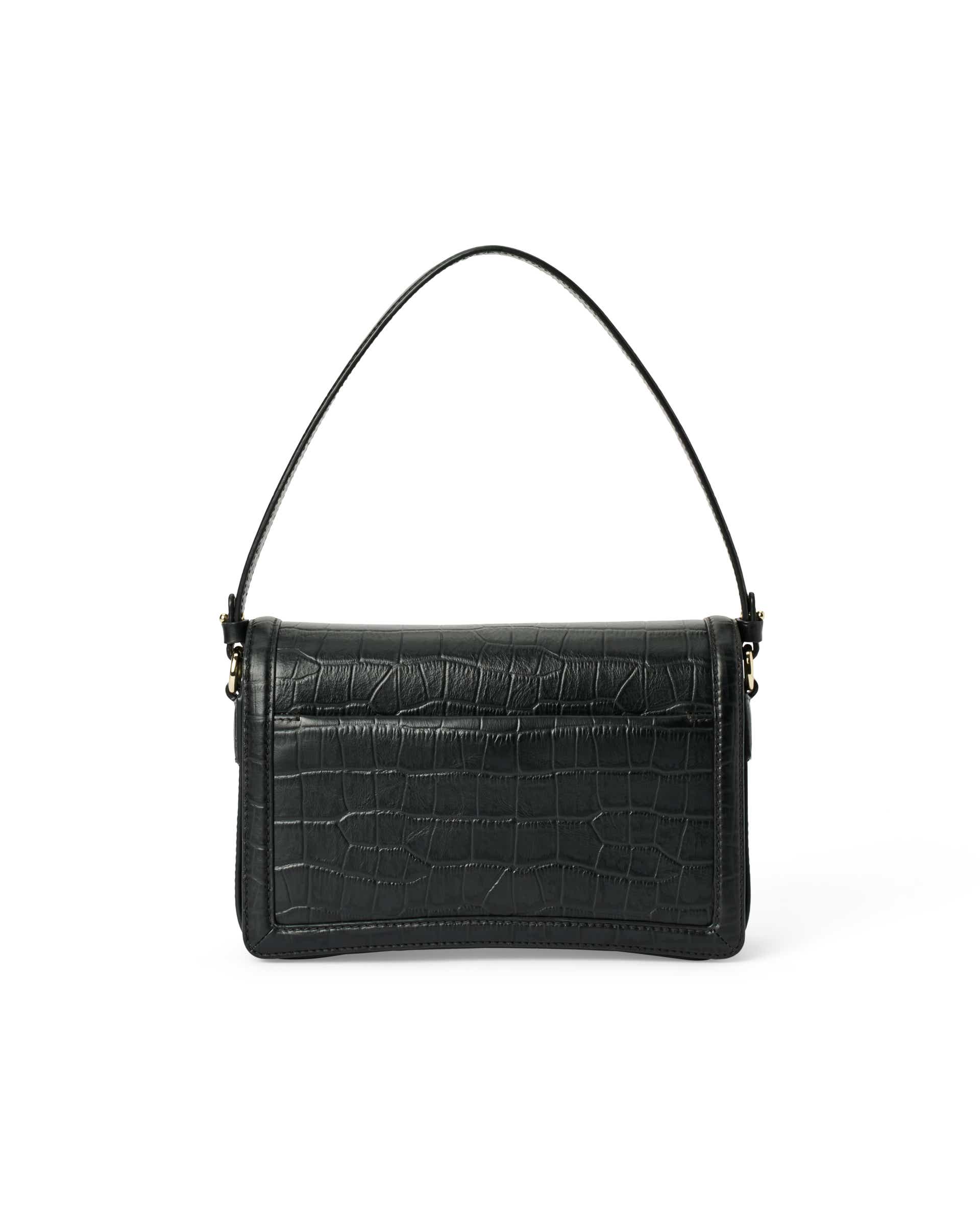 ECCO® PINCH BAG crossbody lædertaske med opadbuet bund til damer - Sort - Back
