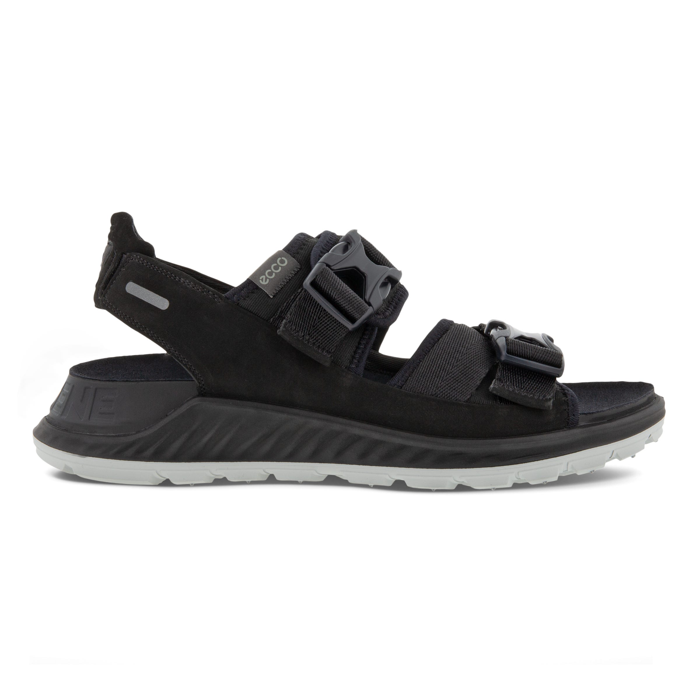 ECCO Exowrap 2S メンズ ヌバックサンダル - ブラック - Outside