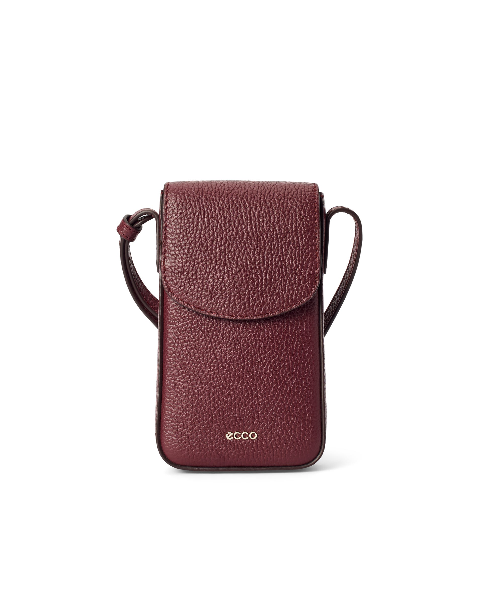 Women's ECCO® PHONE CARRY Leather Phone Bag - Red - Main