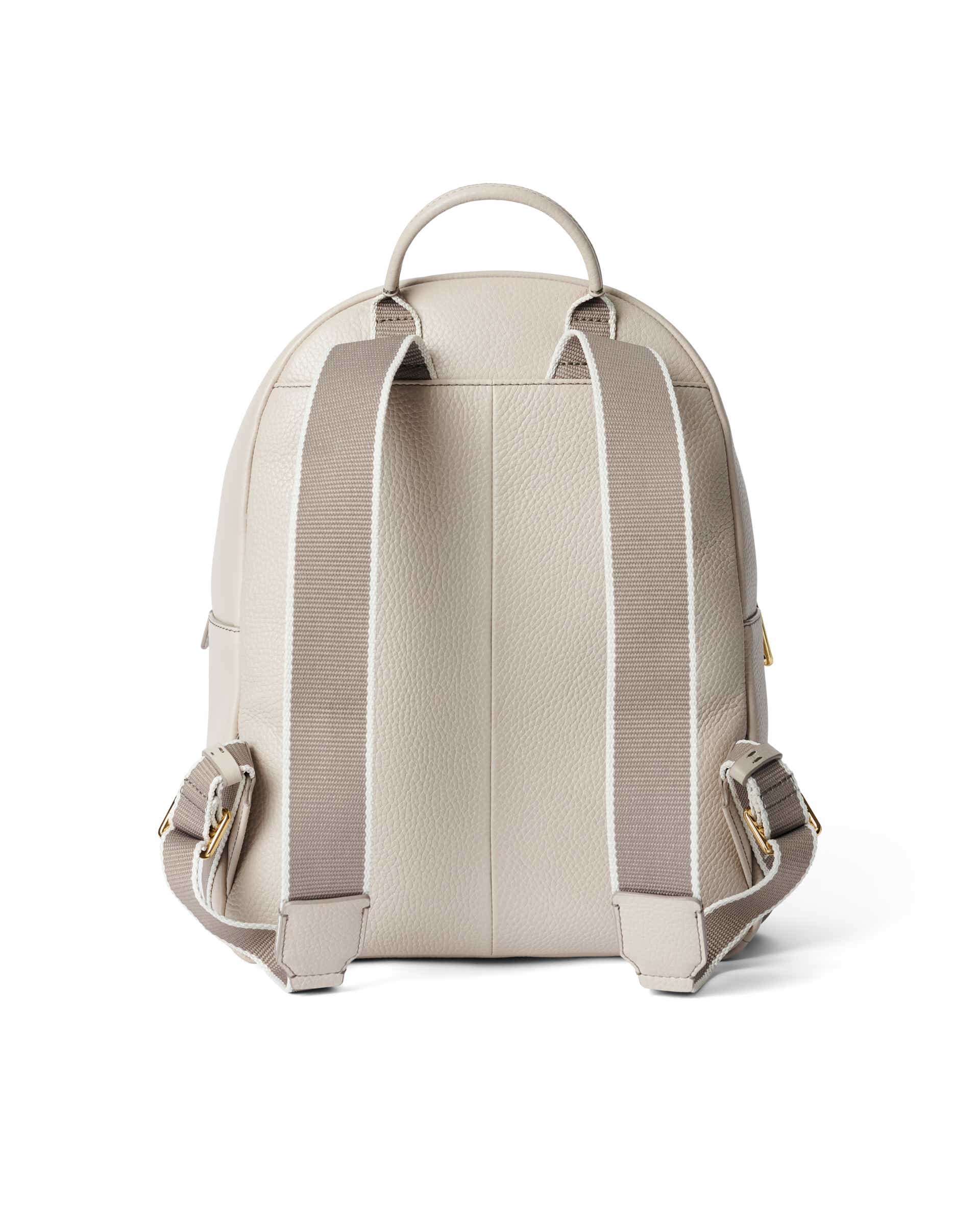 ECCO® Round Pack Leather Backpack - Beige - Back