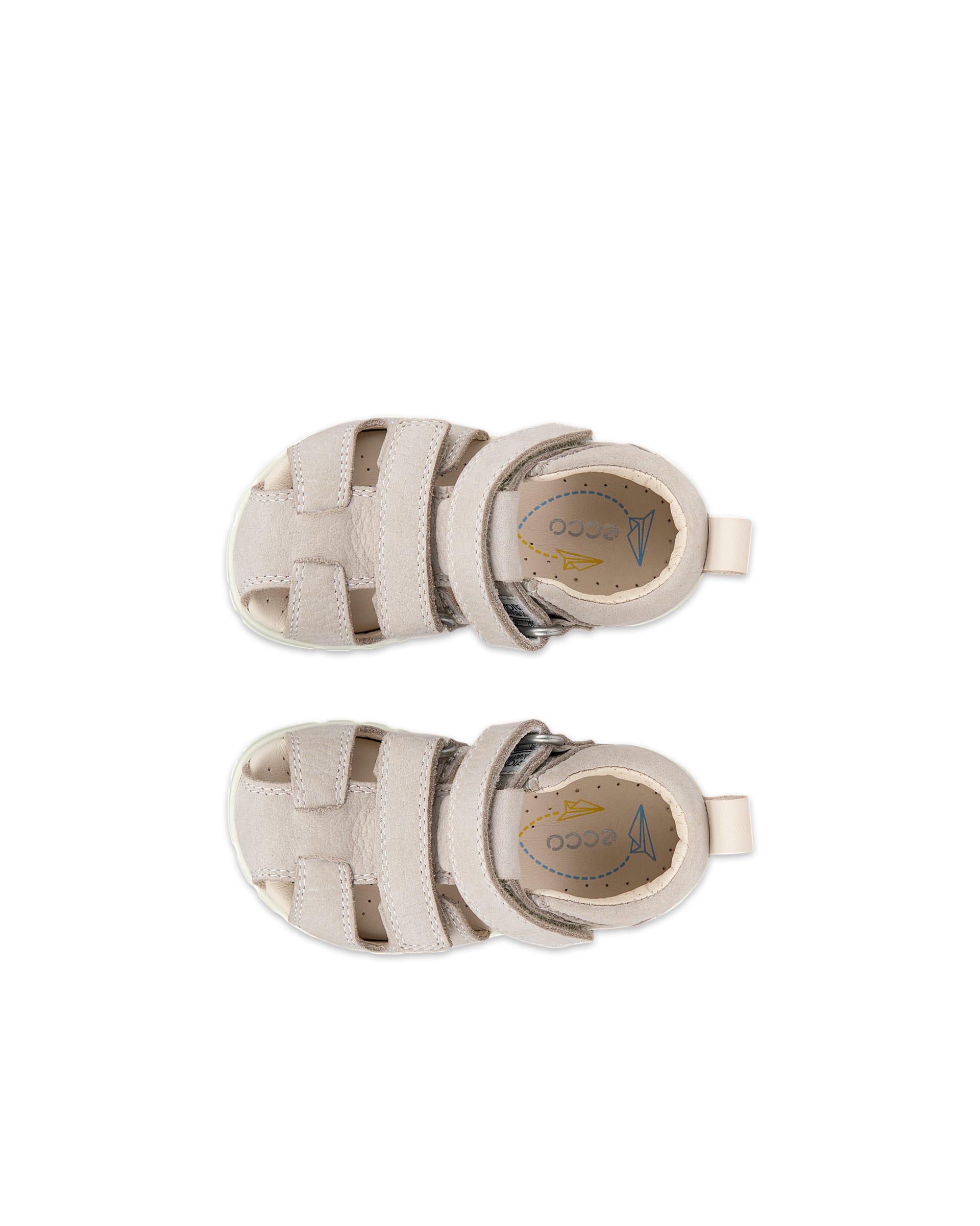 Sandálias pescador nobuck criança ECCO® MINI STRIDE SANDAL - Cinzento - Top left pair