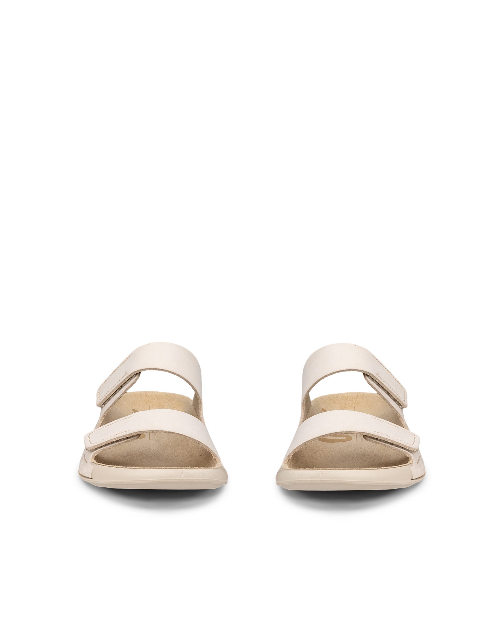 ECCO® Cozmo sandale en nubuck deux brides pour femme - Beige - Front pair