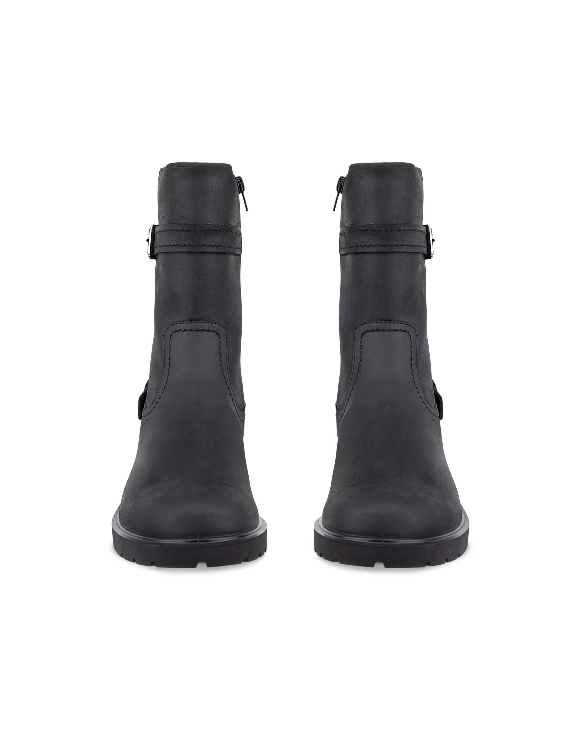 Women's ECCO® METROPOLE VIENNA Nubuck High-Cut Boot - Black - Front pair