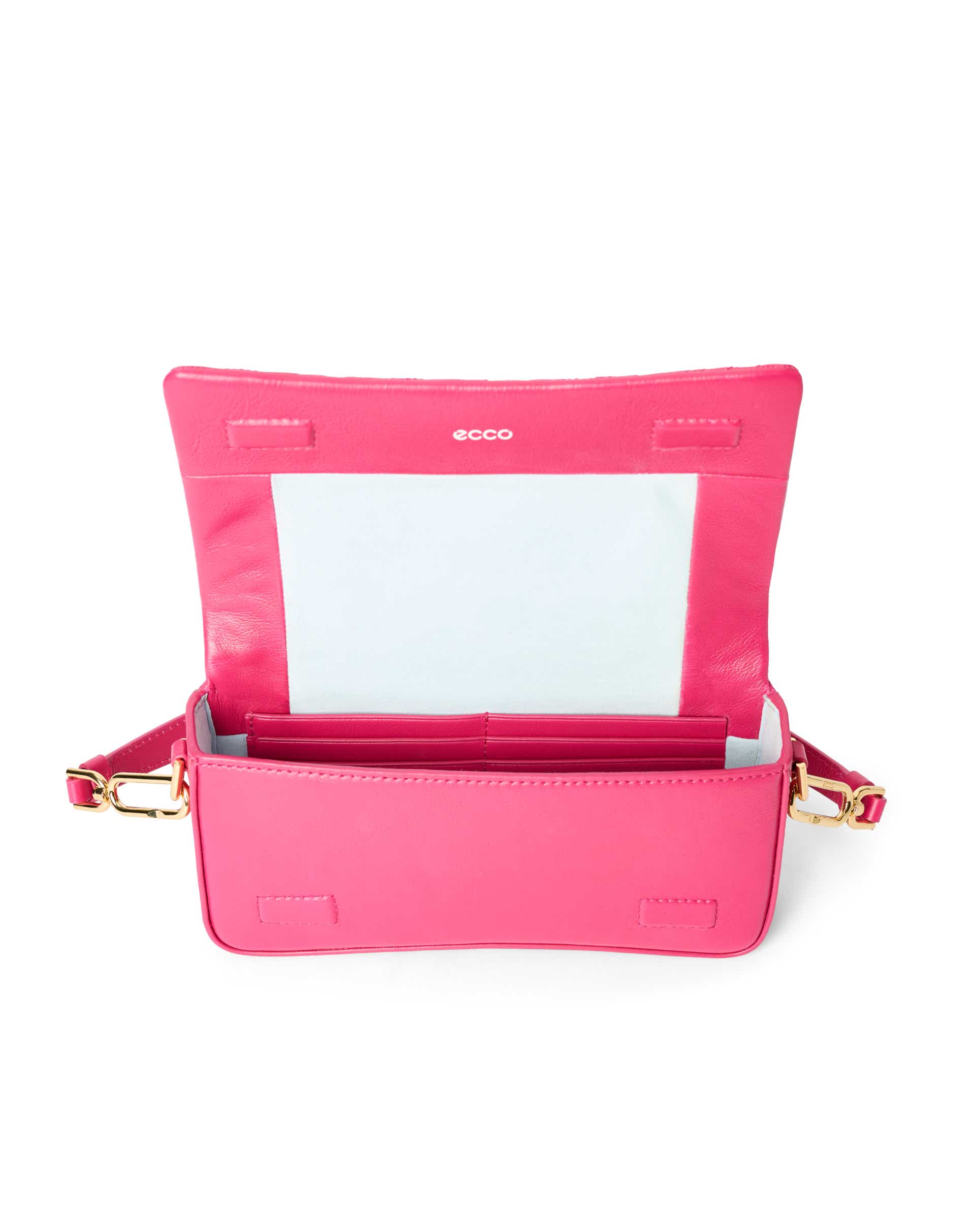ECCO Pinch Small Quilted Wave レザーショルダーバッグ - ピンク - Inside