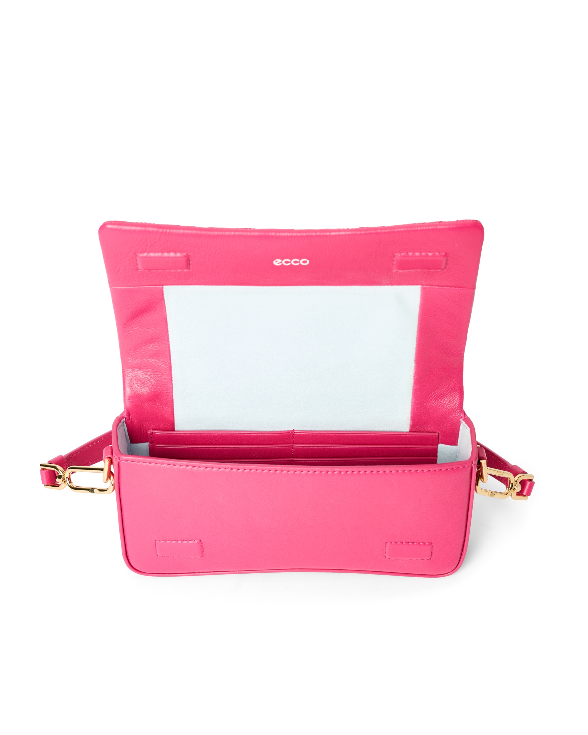 ECCO Pinch Small Quilted Wave レザーショルダーバッグ - ピンク - Inside