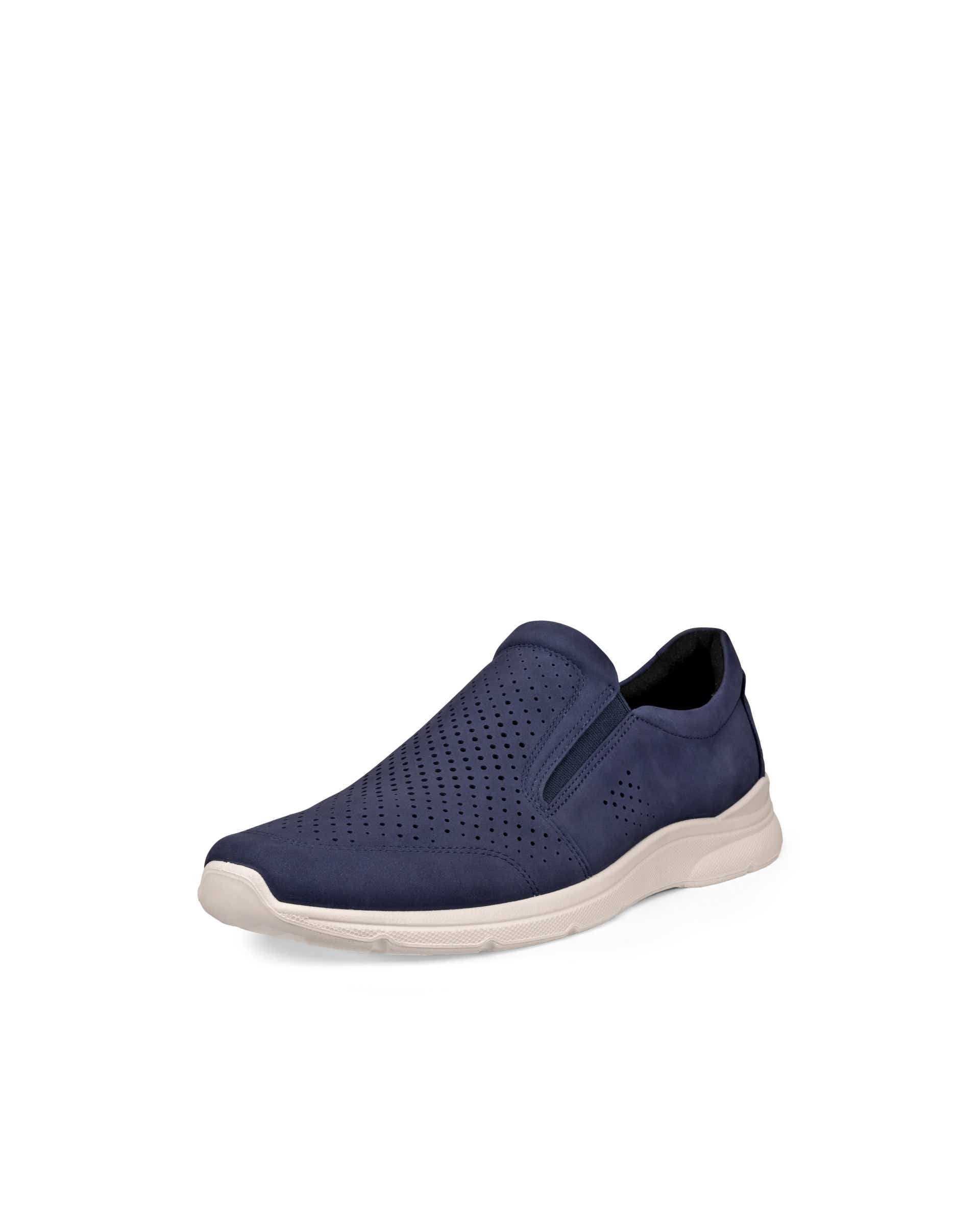 ECCO® Irving chaussures sans lacet en nubuck pour homme - Bleu - Main