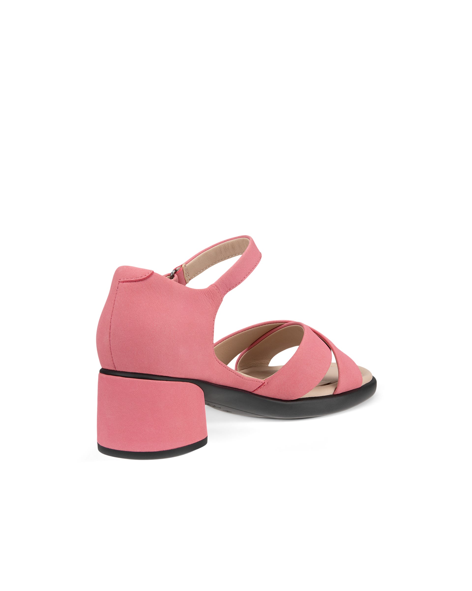 Women's ECCO® Sculpted LX 35 Nubuck Heeled Sandal - Pink - Back