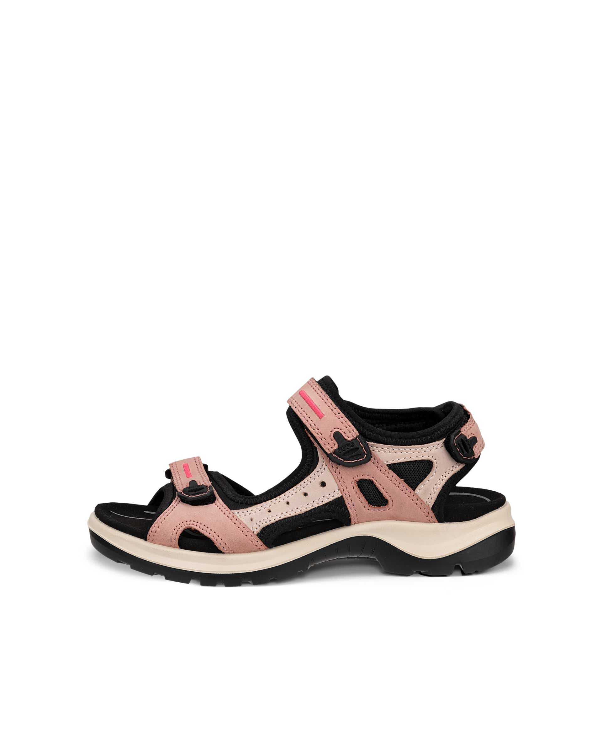 Women's ECCO® Offroad Yucatan Nubuck Walking Sandal - Pink - Outside