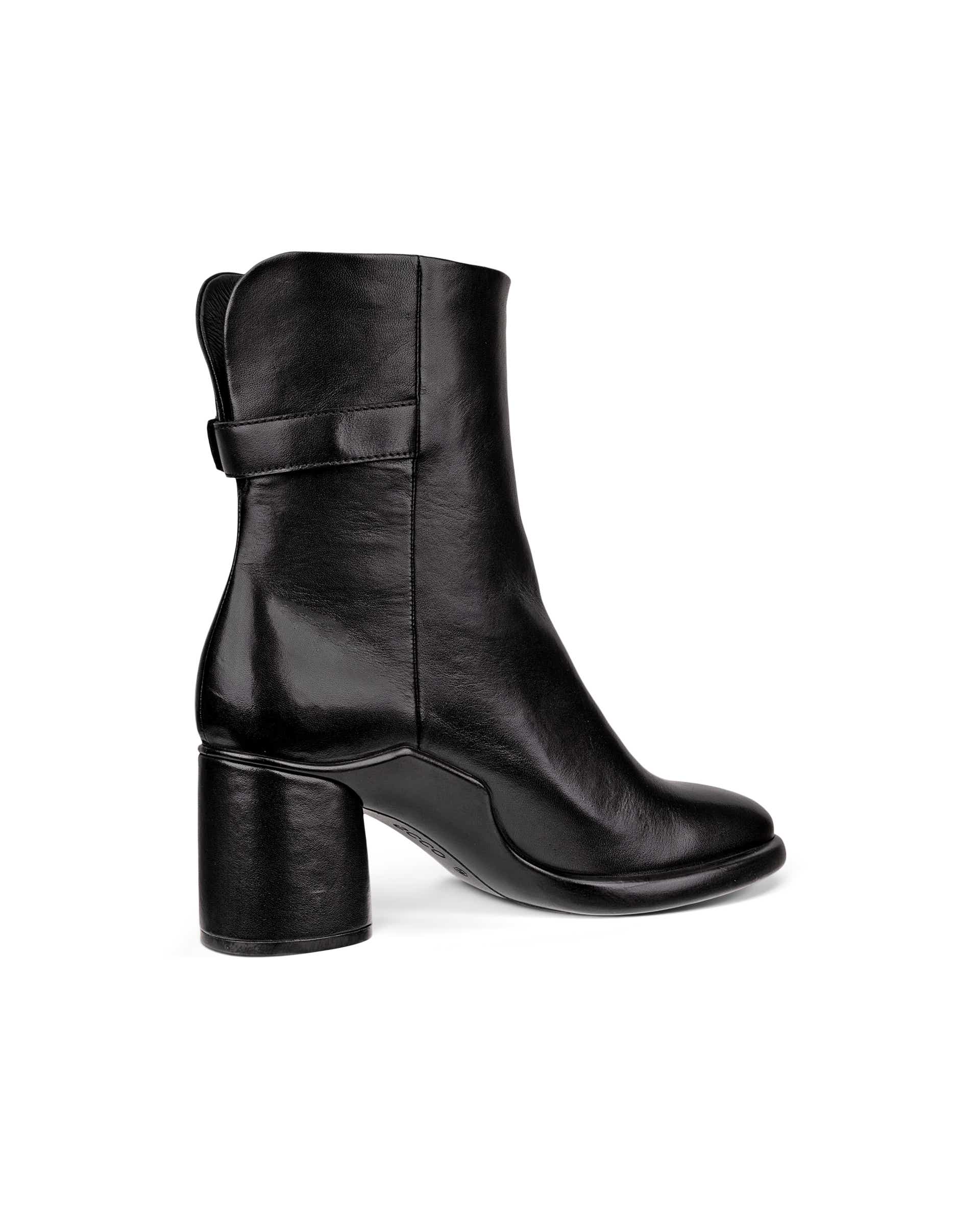 Women's ECCO® Sculpted LX 55 Leather Pull-On Mid-Calf Boot - Black - Back
