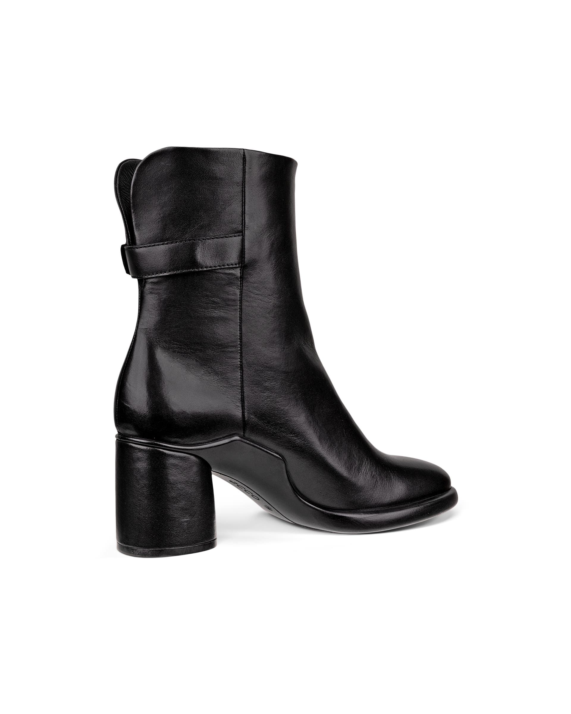 Women's ECCO® Sculpted LX 55 Leather Pull-On Mid-Calf Boot - Black - Back