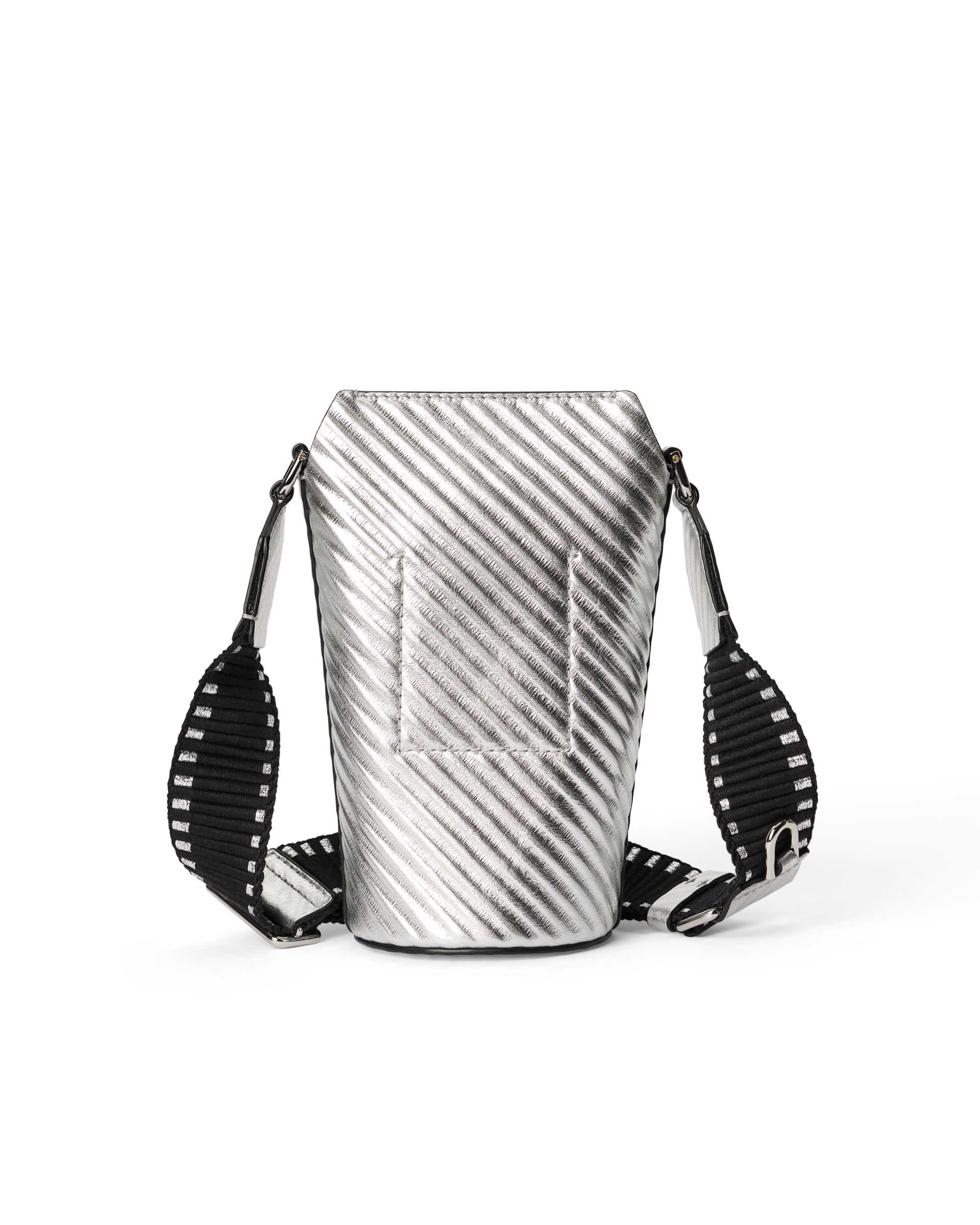 ECCO® Pot Metallic Leather Crossbody Bag - Silver - Back