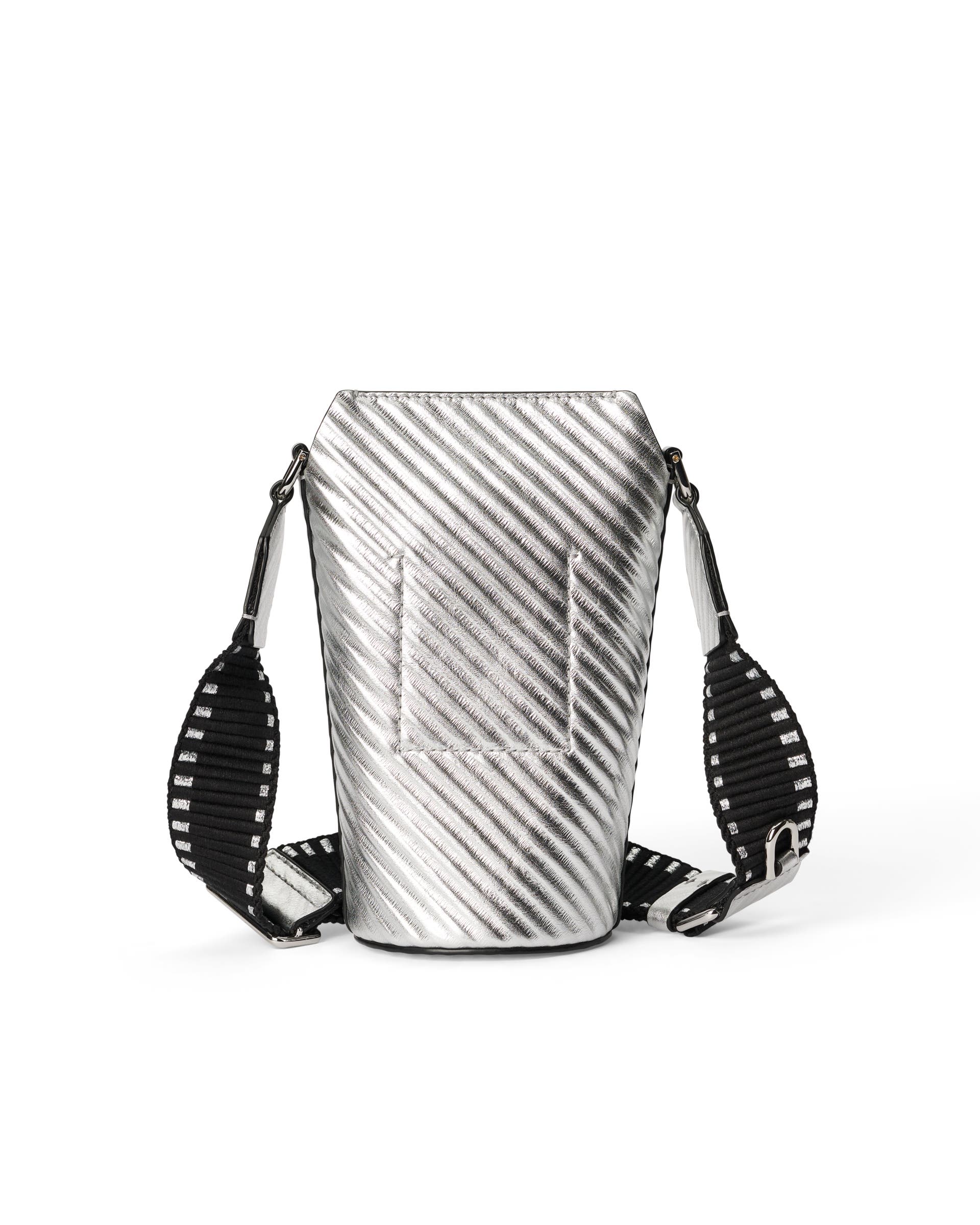 ECCO® Pot Metallic Leather Crossbody Bag - Silver - Back