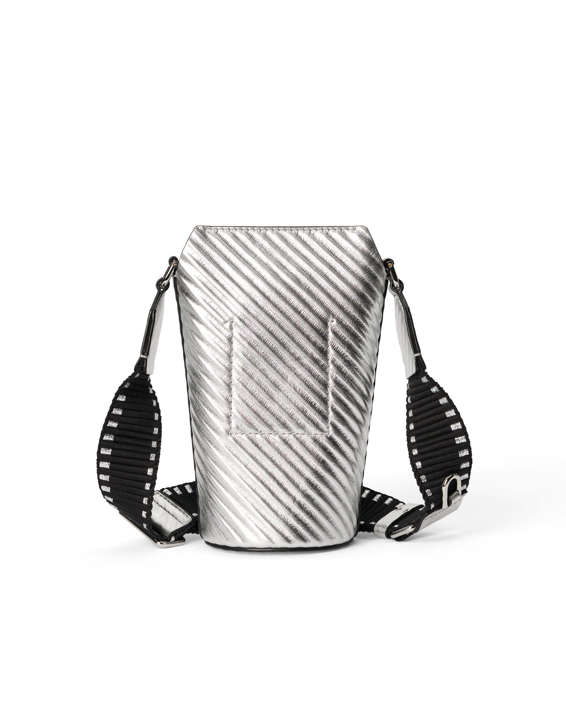 ECCO® Pot Metallic Leather Crossbody Bag - Silver - Back