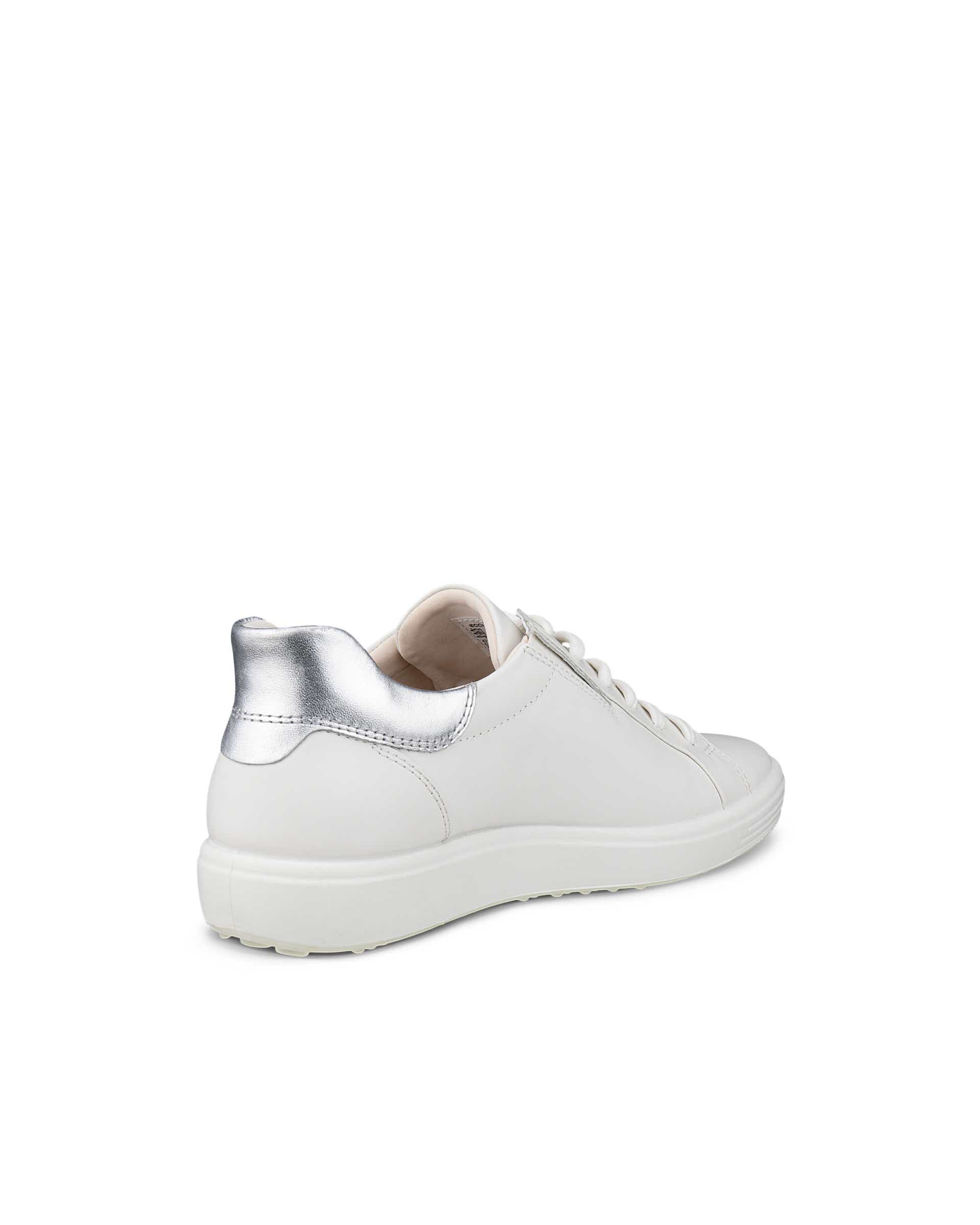 ECCO® Soft 7 Dames leren sneaker - Wit - Back