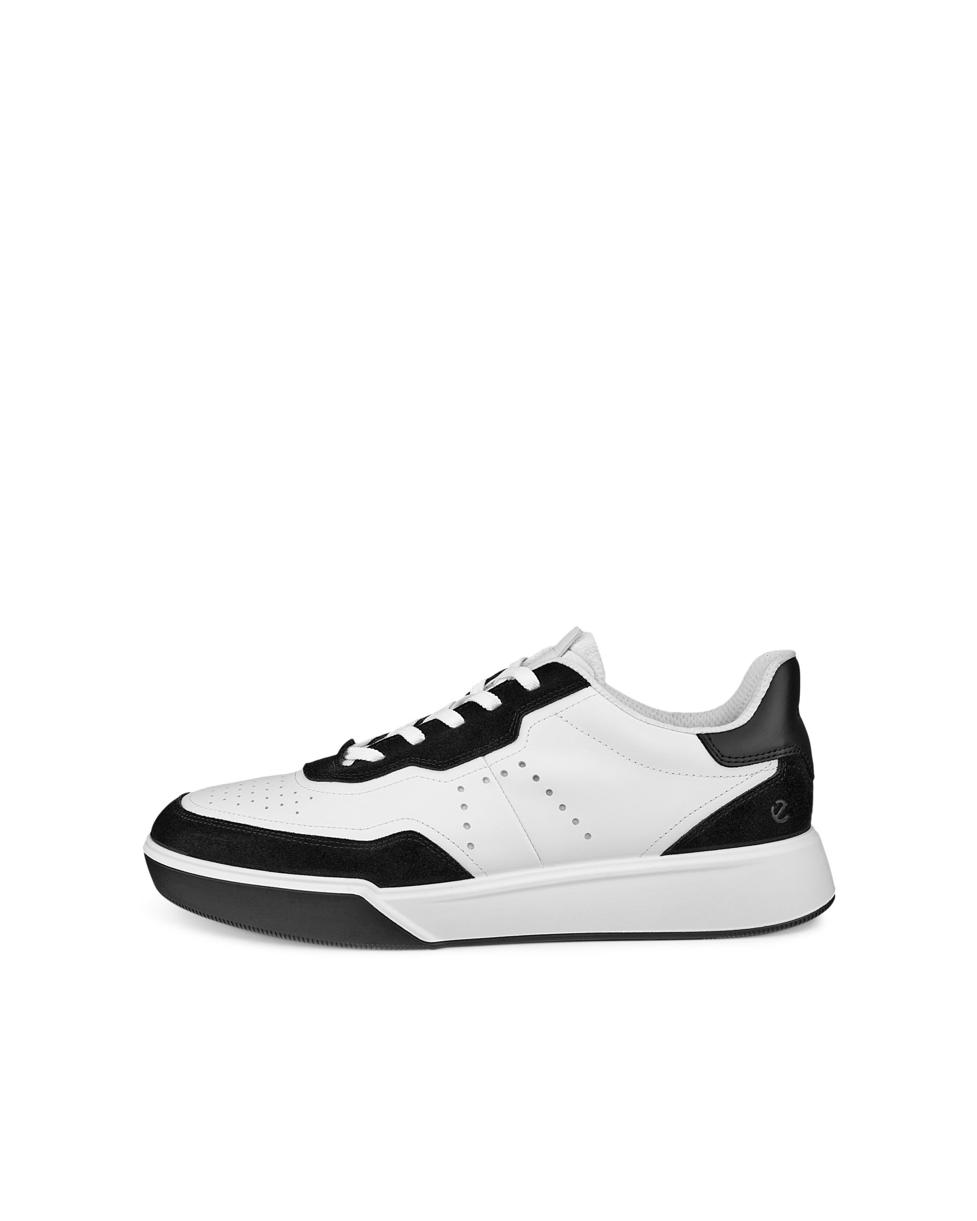 Men's ECCO® Street Court Leather Sneaker - White - Outside