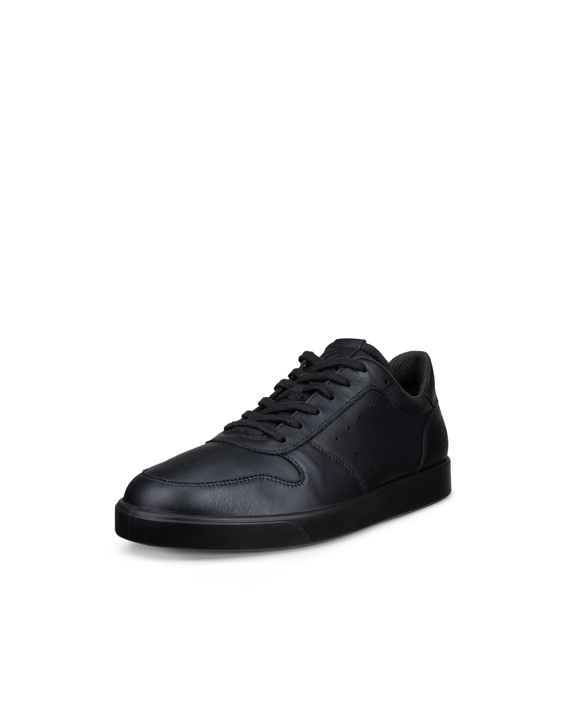 Men's ECCO® Street Lite Leather Sneaker - Black - Outside