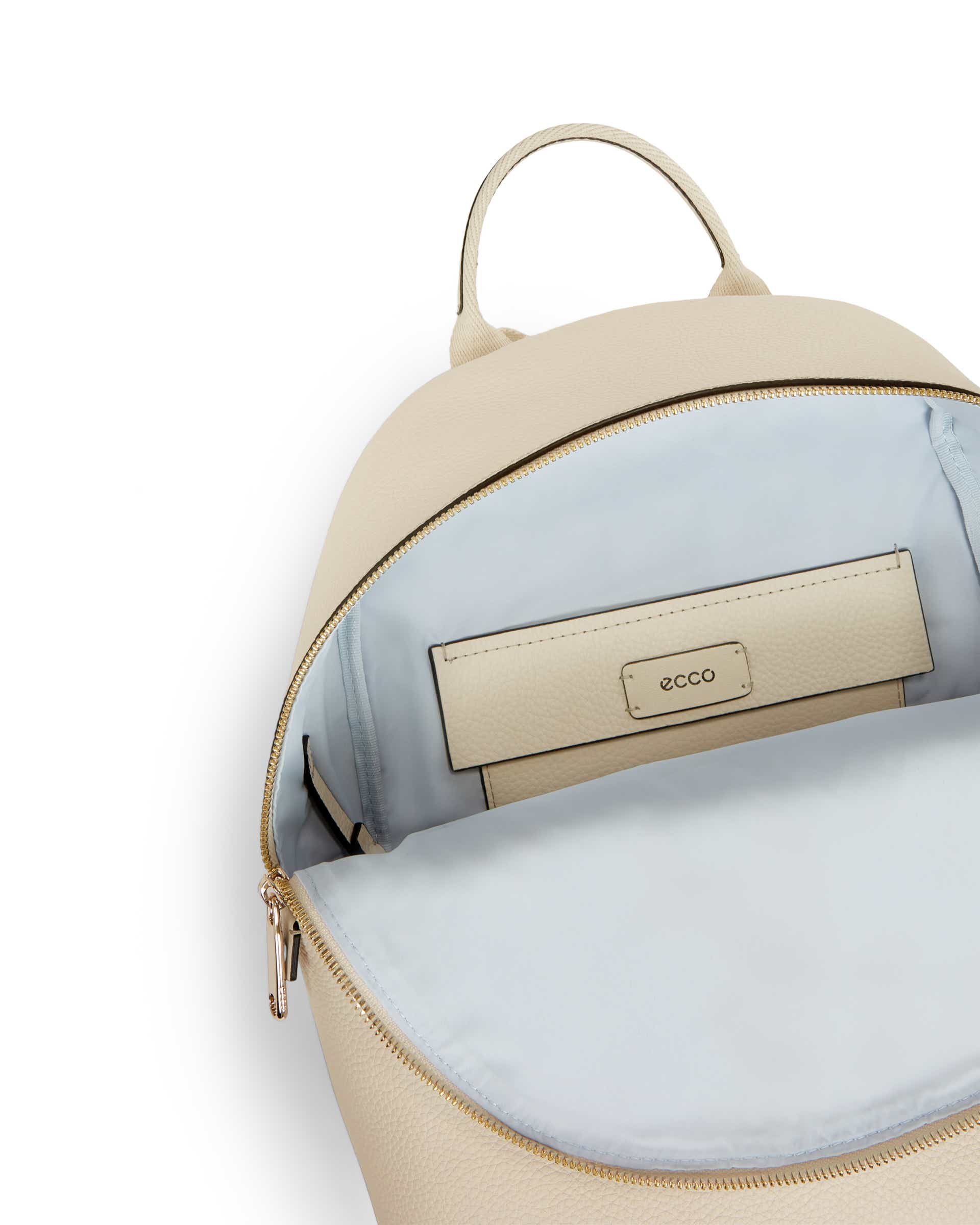ECCO® Round Pack Small Leather Small Backpack - Beige - Inside