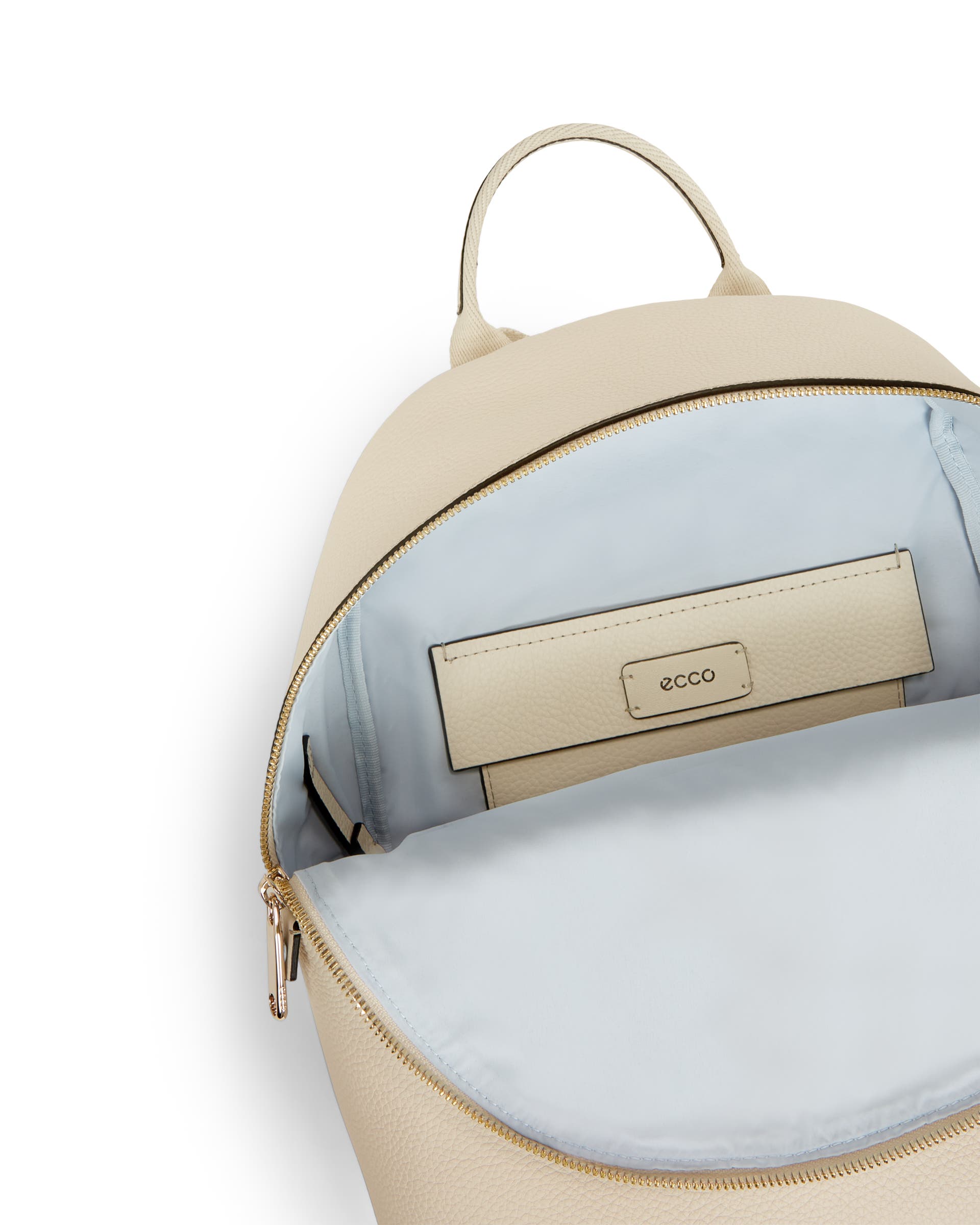 ECCO® Round Pack Small Leather Small Backpack - Beige - Inside