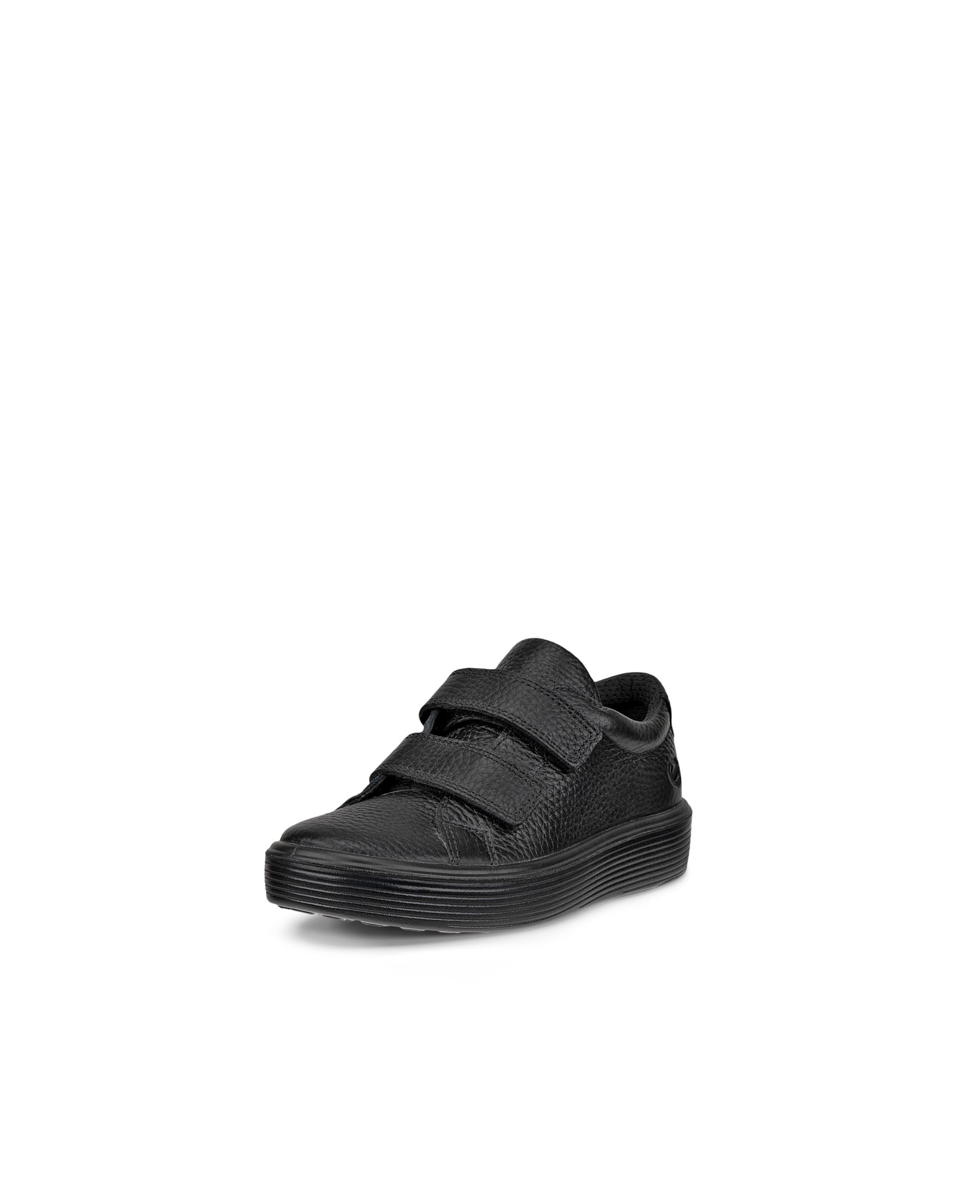 Kids' ECCO® Soft 60 Leather Trainer - Black - Main