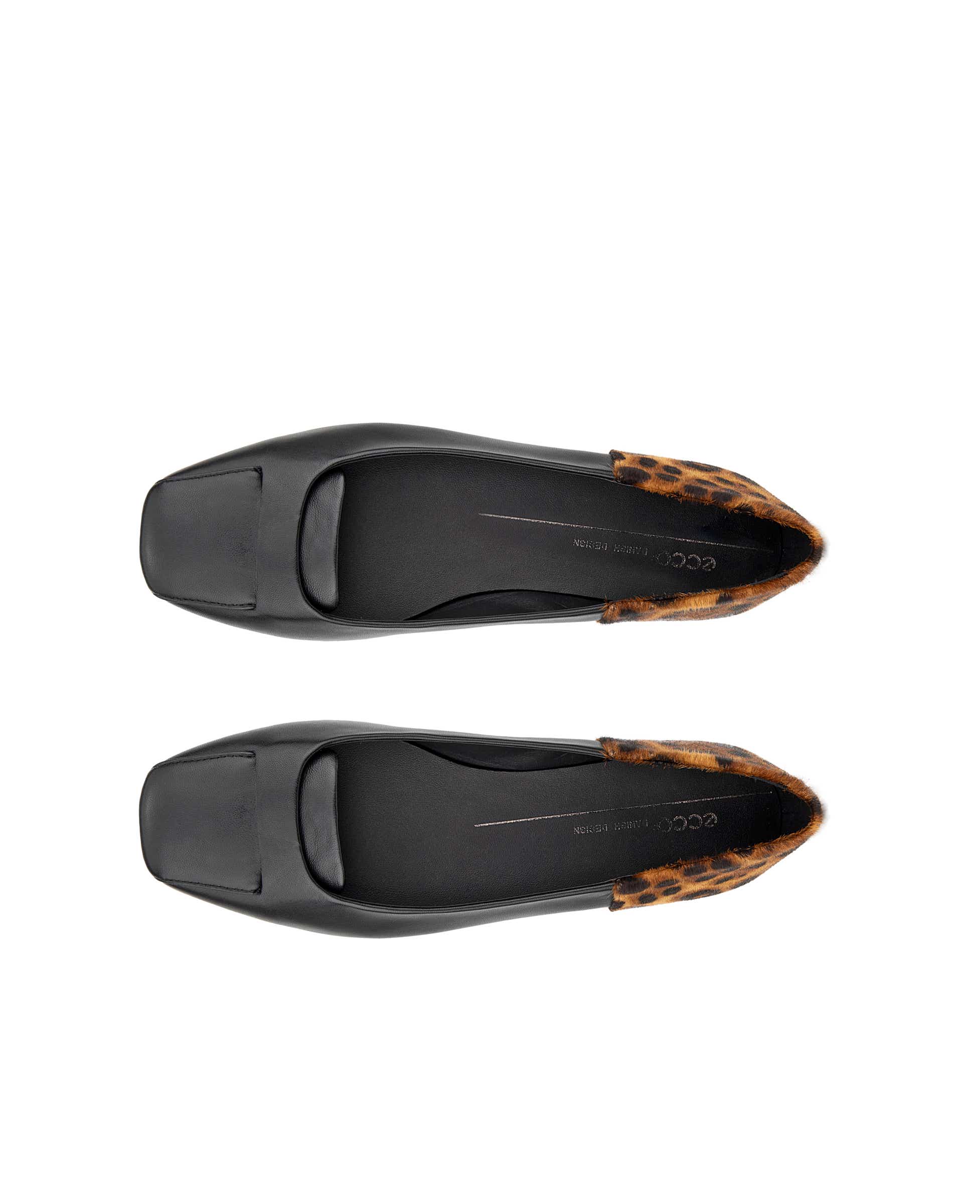 Damskie skórzane baleriny ECCO® MARGOT - Czarny - Top left pair