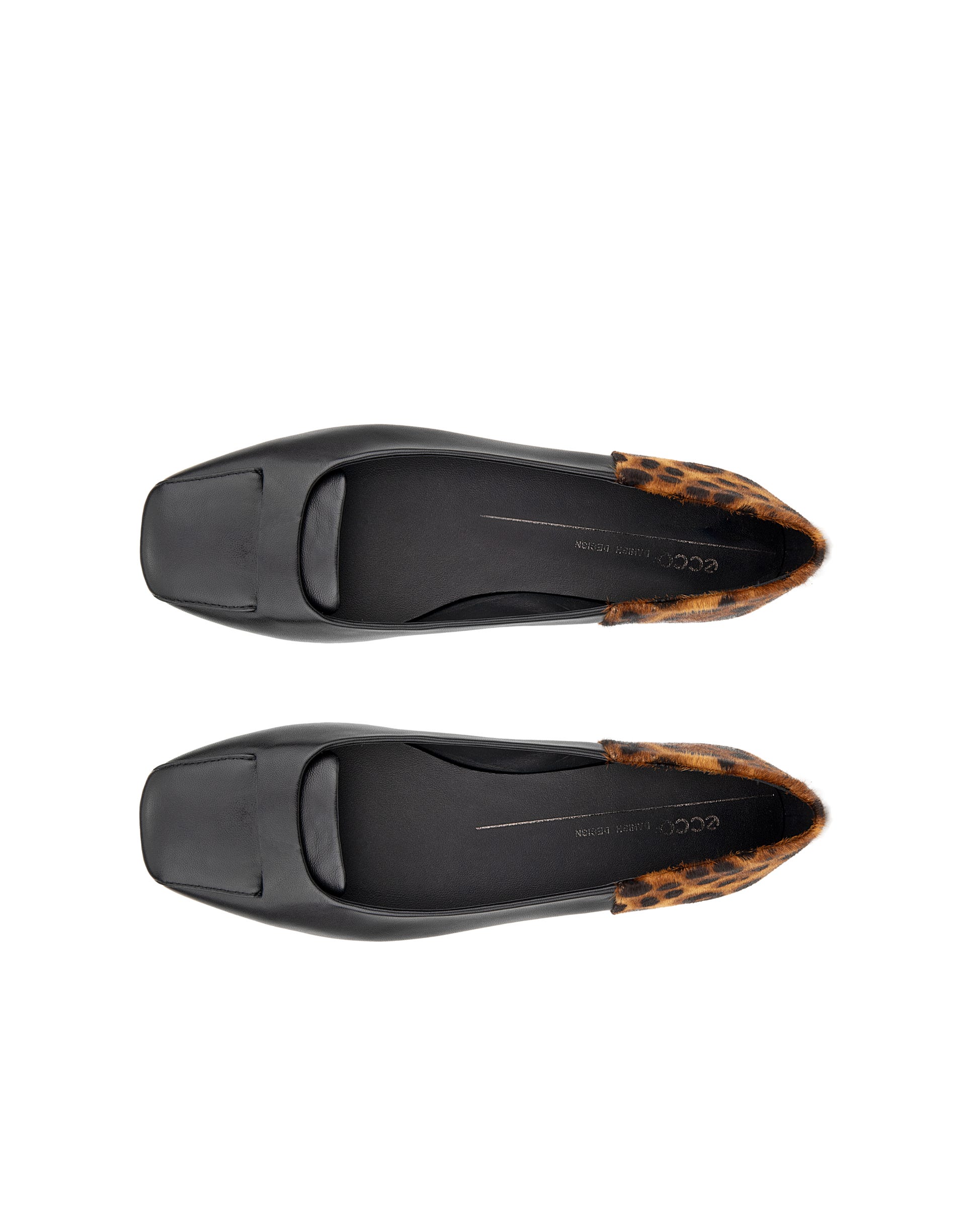 Damskie skórzane baleriny ECCO® MARGOT - Czarny - Top left pair