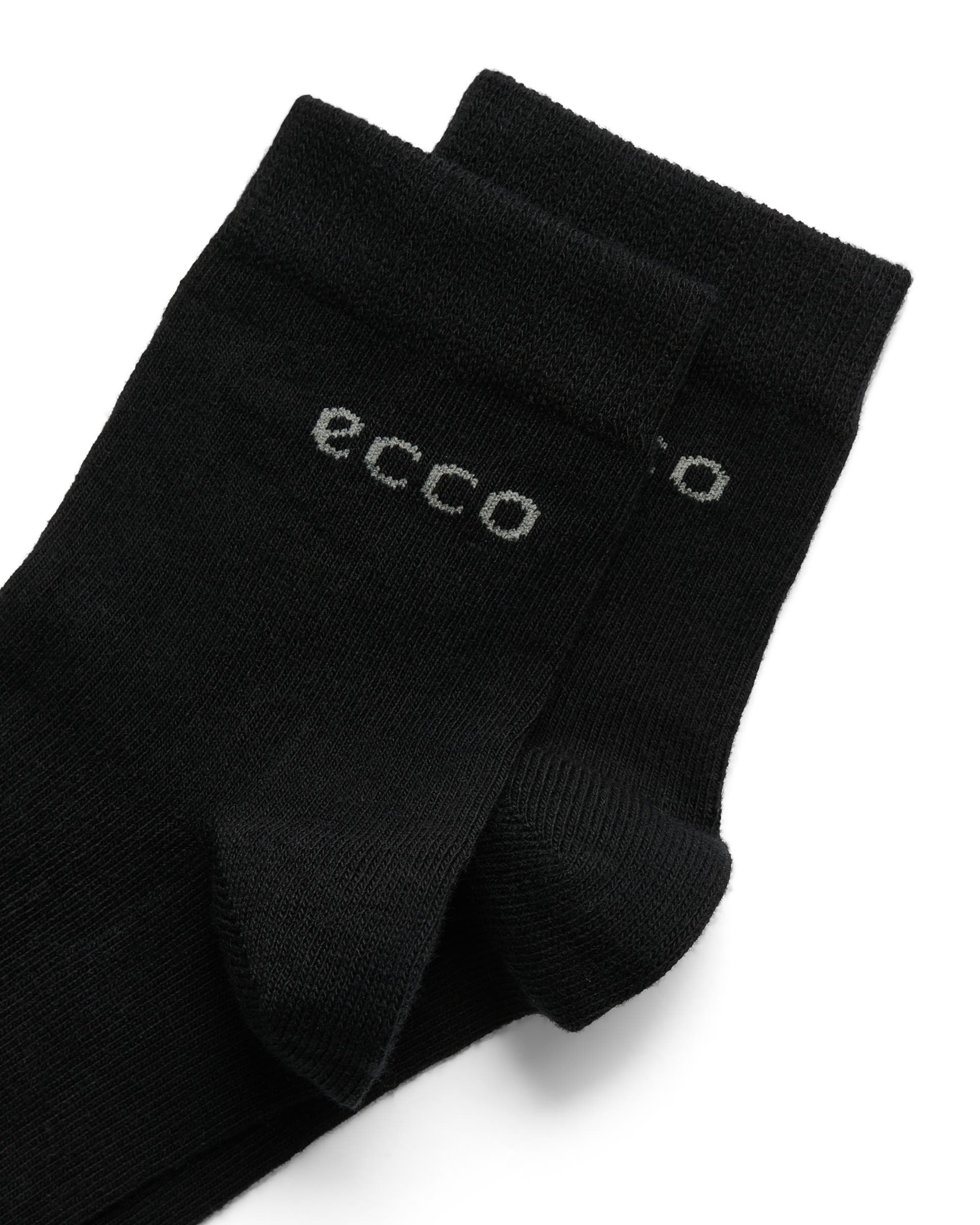 Unisex ECCO® Play Long-Life Mid-Cut Socks (2-Pack) - Black - Detail-1