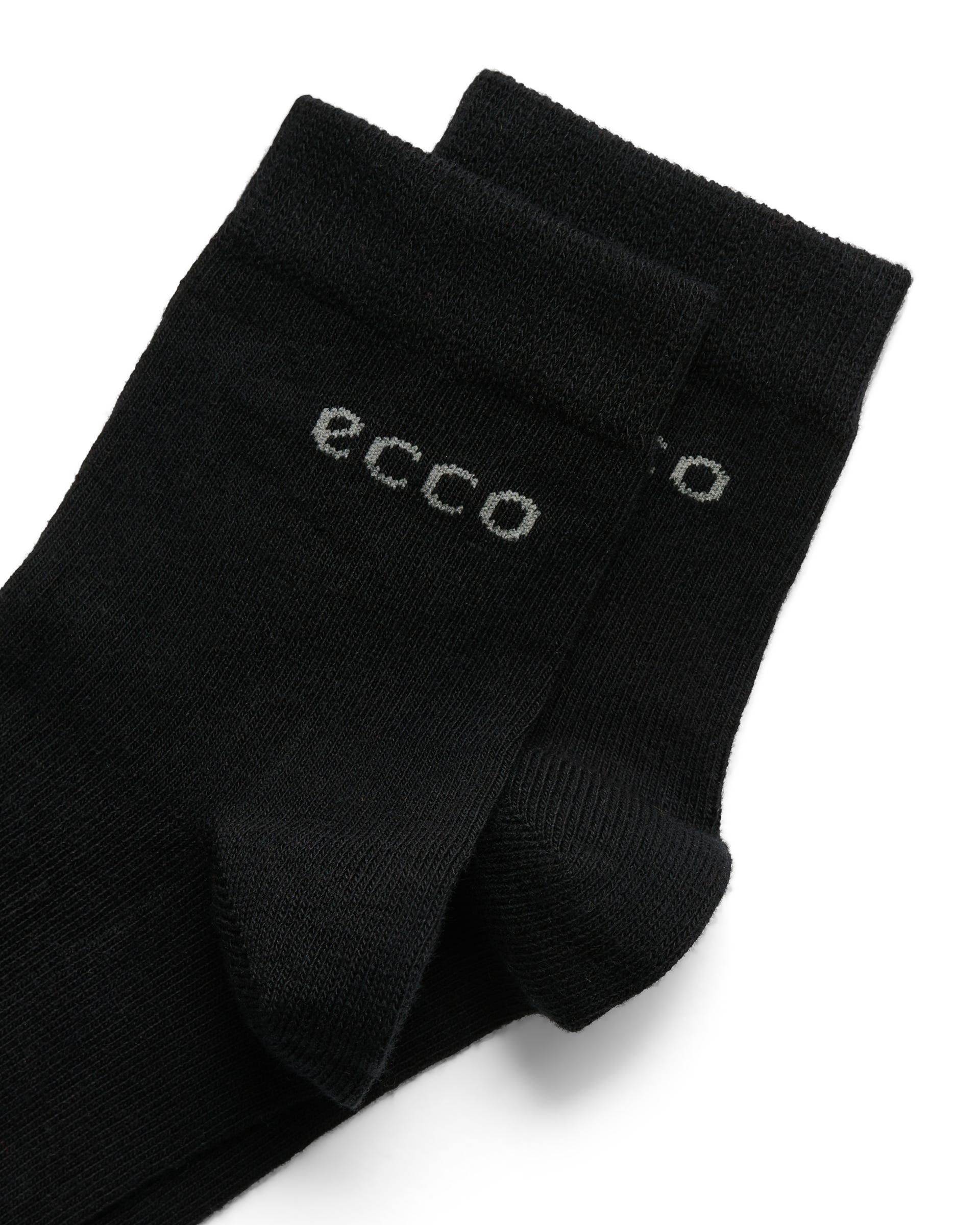 Unisex ECCO® Play Long-Life Mid-Cut Socks (2-Pack) - Black - Detail-1