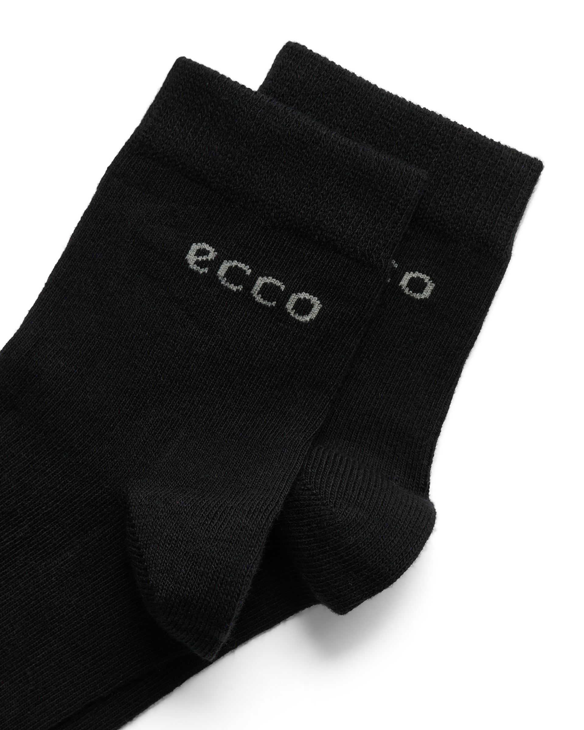 Unisex ECCO® Play Long-Life Mid-Cut Socks (2-Pack) - Black - Detail-1