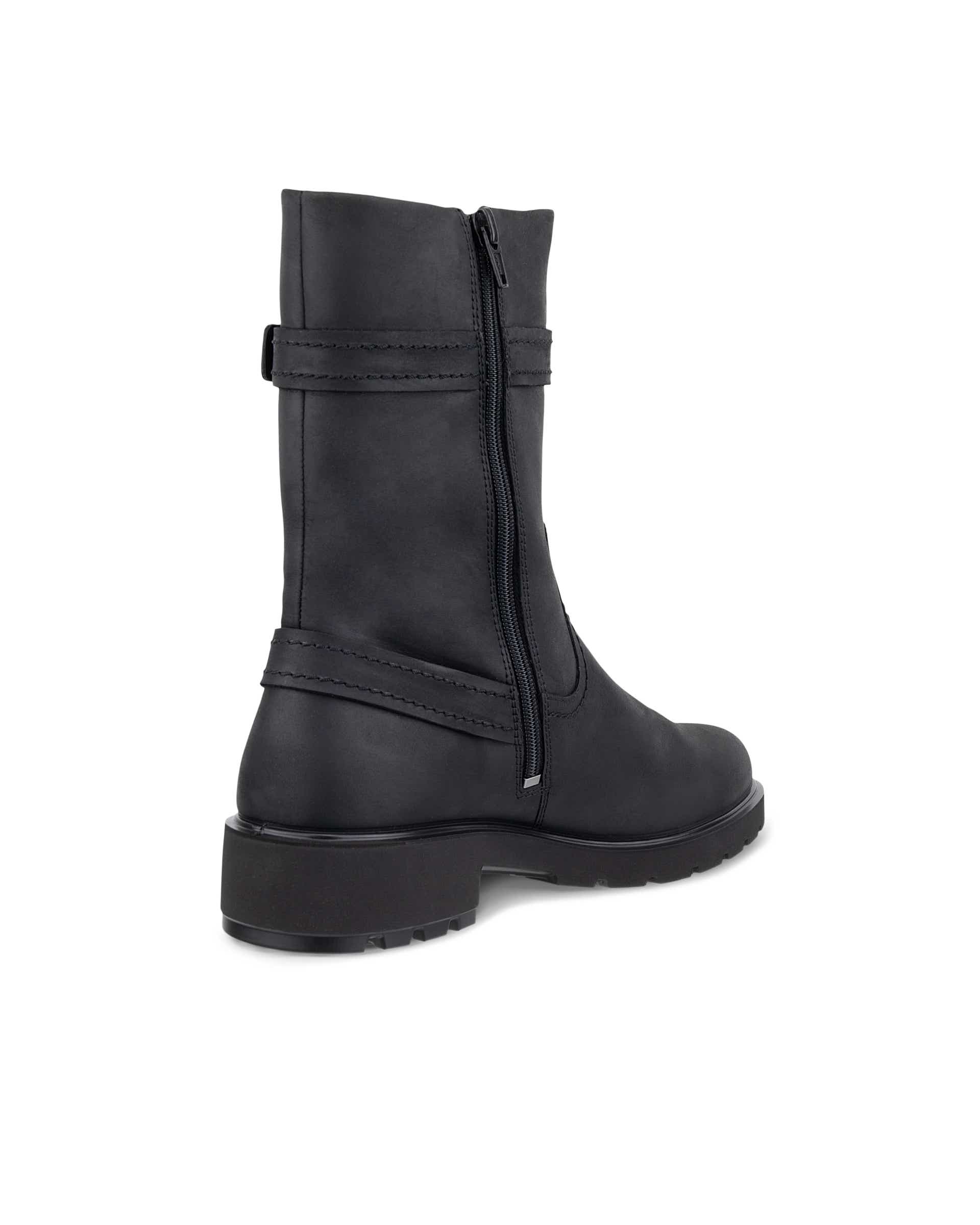 Women's ECCO® METROPOLE VIENNA Nubuck High-Cut Boot - Black - Back