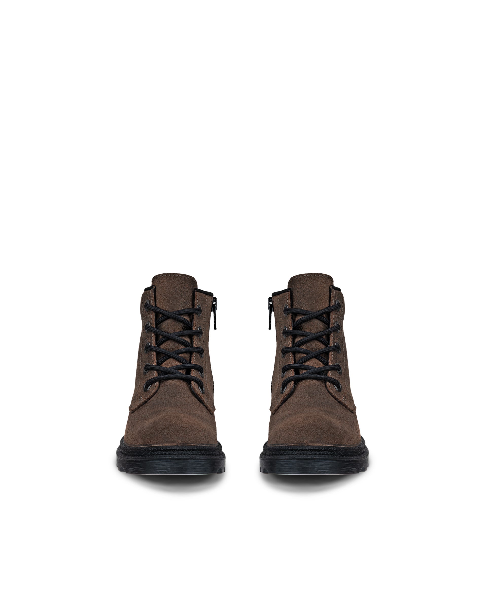 Kids' ECCO® GRAINER Lace-Up Mid-Cut Boot - Brown - Outside