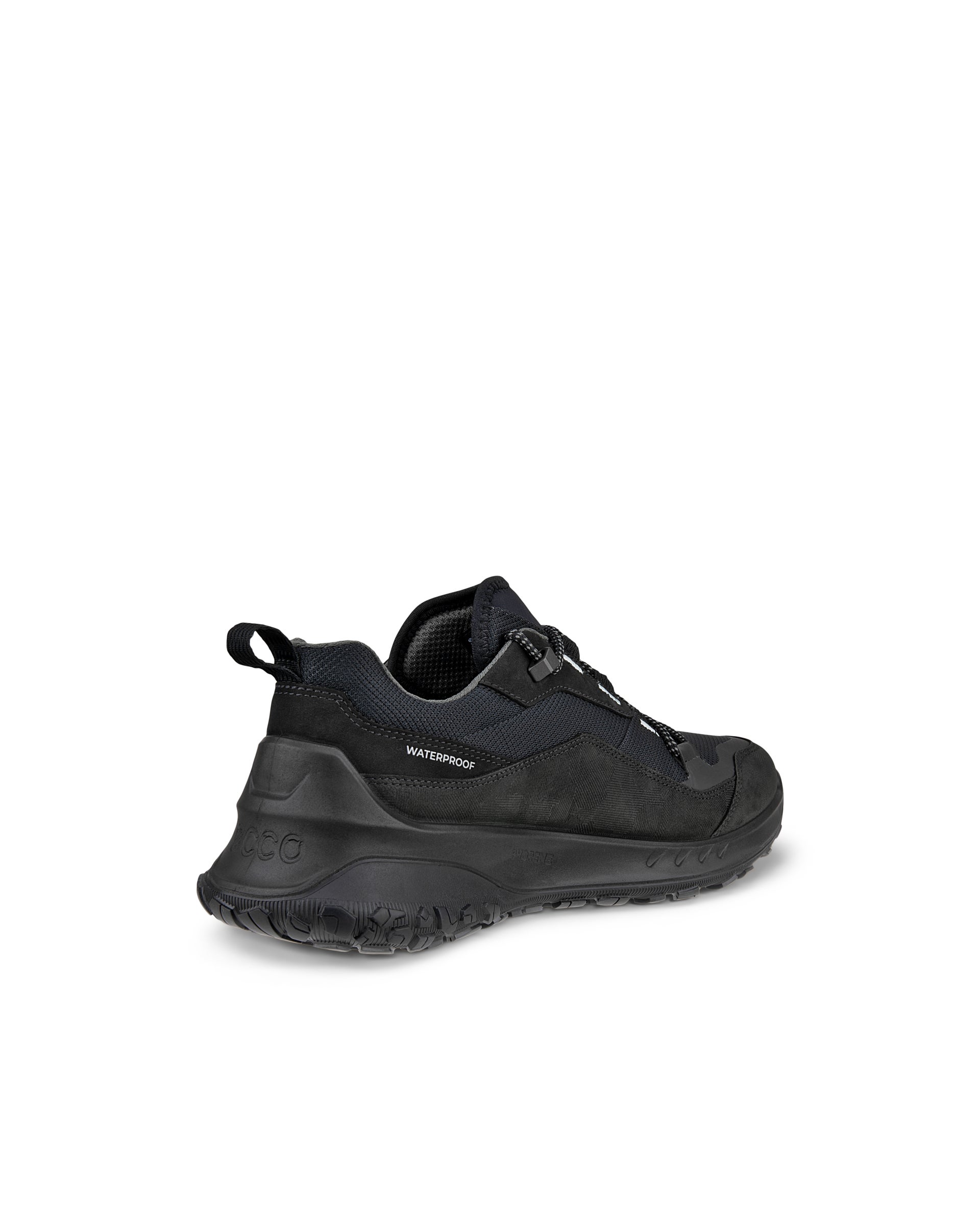 Men's ECCO® ULT-TRN Nubuck Waterproof Hiking Shoe - Black - Back