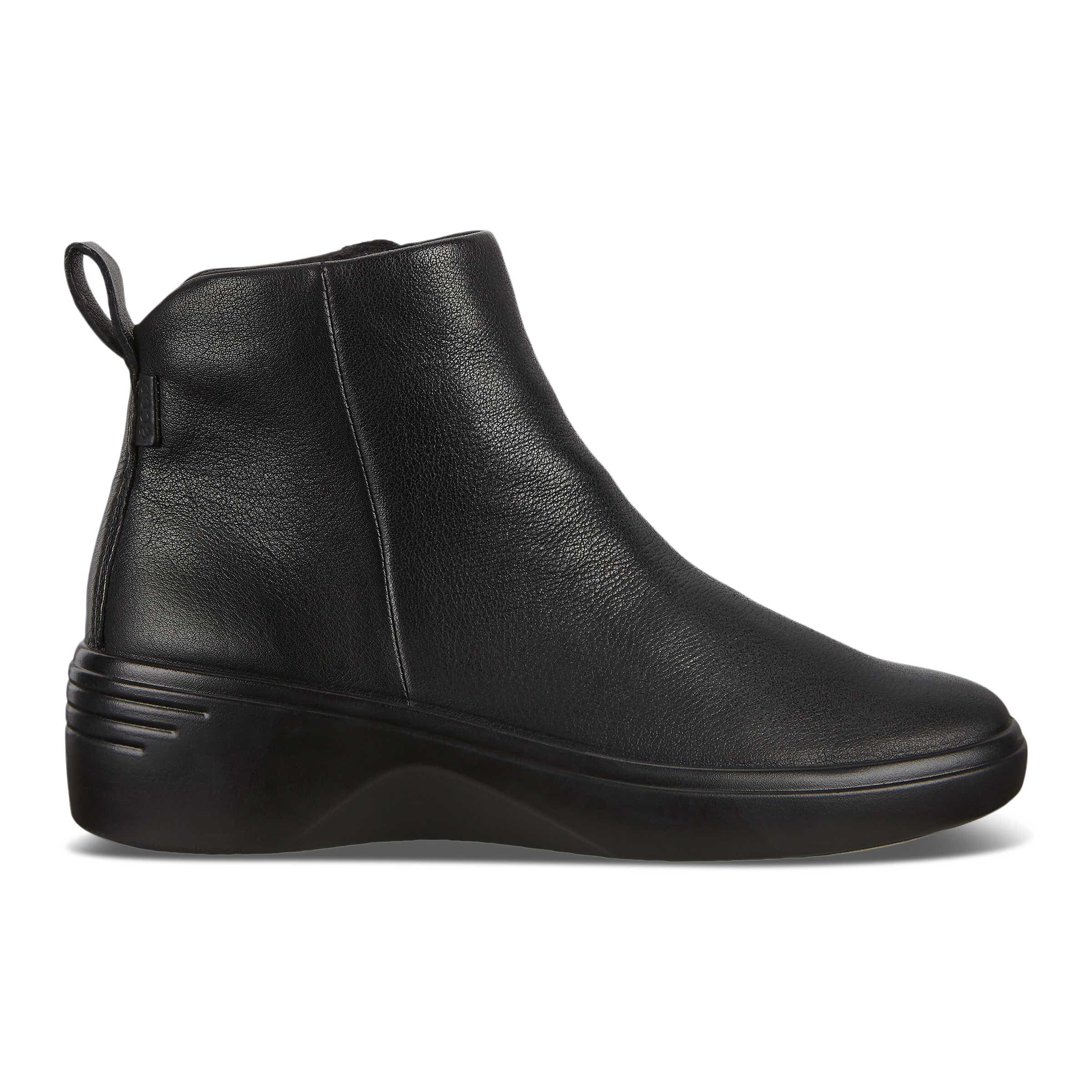 ECCO Women's Soft 7 Wedge Boots - Black - Outside