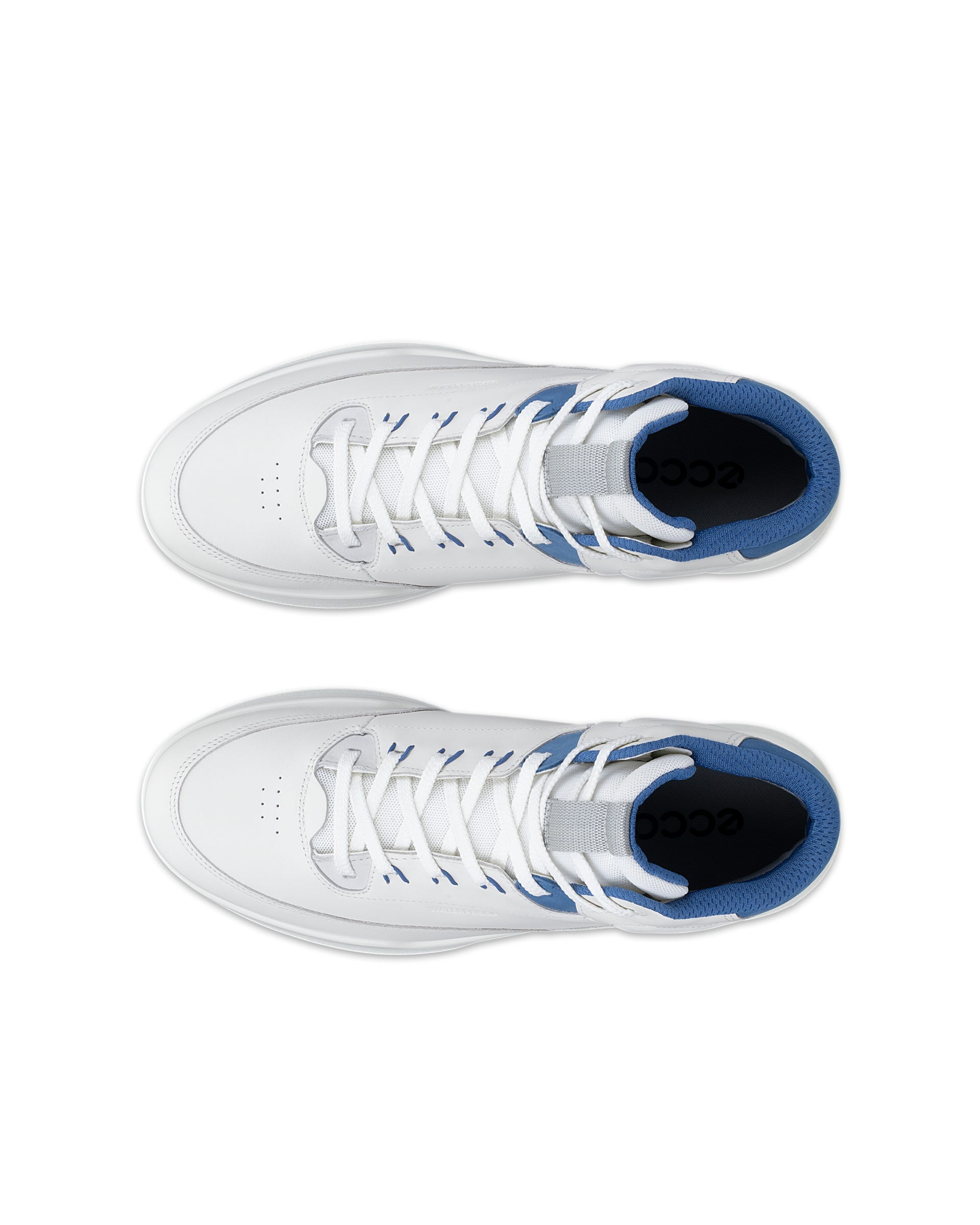 Men's ECCO® GOLF STREET VIBE Leather Waterproof Golf Shoe - White - Top left pair