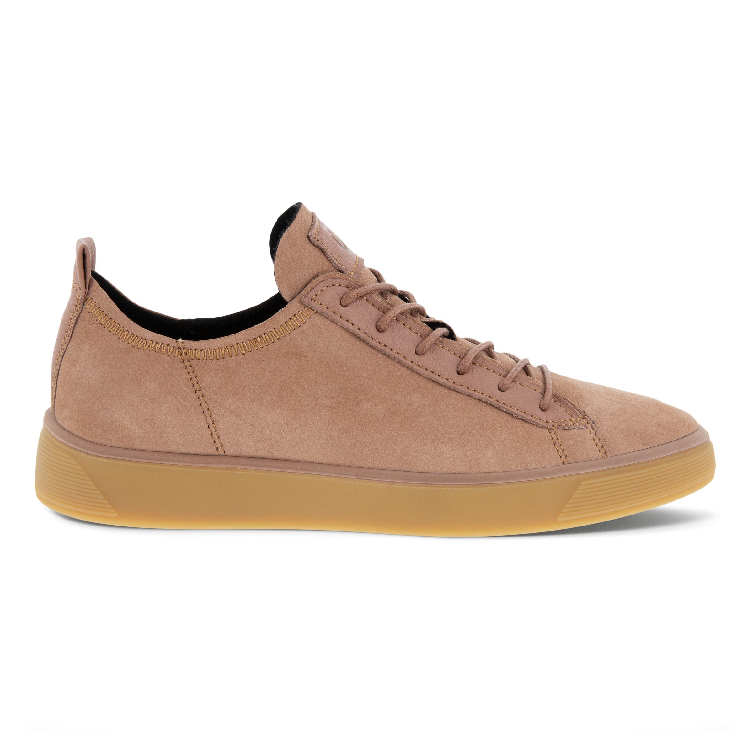 Men's ECCO® Street Tray Nubuck Sneaker - Brown - Outside