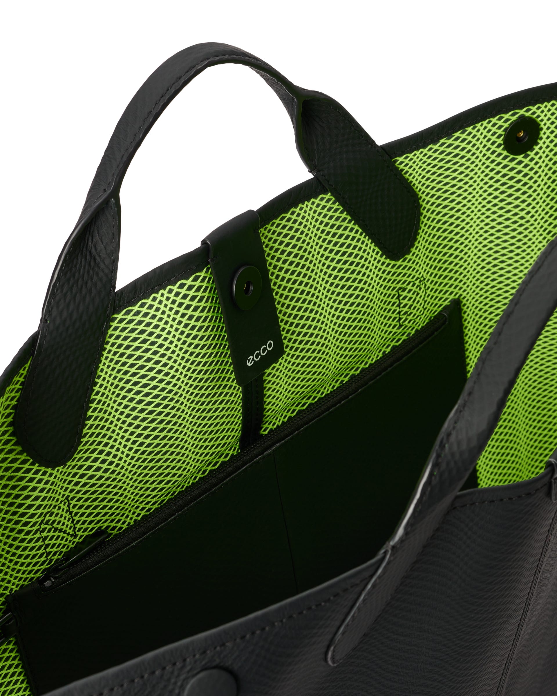 ECCO Tote Soft East West Large Ripstop レザートートバッグ - ブラック - Inside