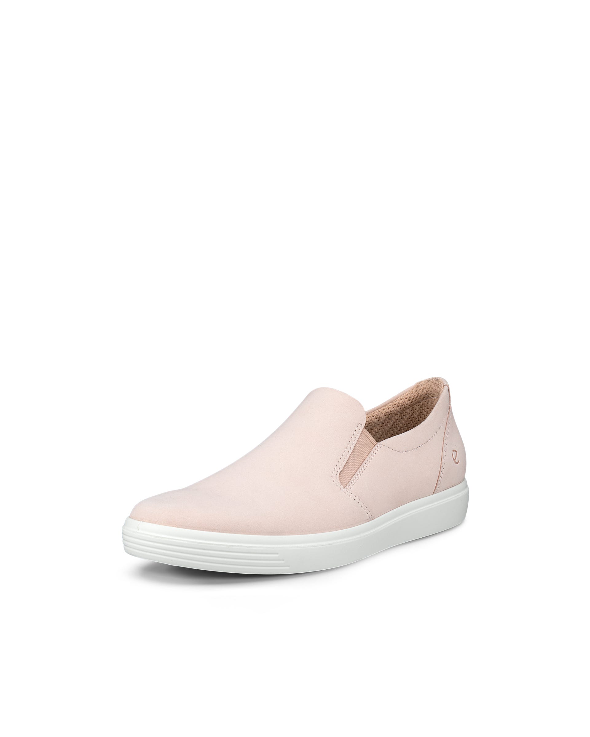 Ženski slip-on čevlji iz nubuk usnja ECCO® CLASSIC SNEAKER - Rožnata - Outside