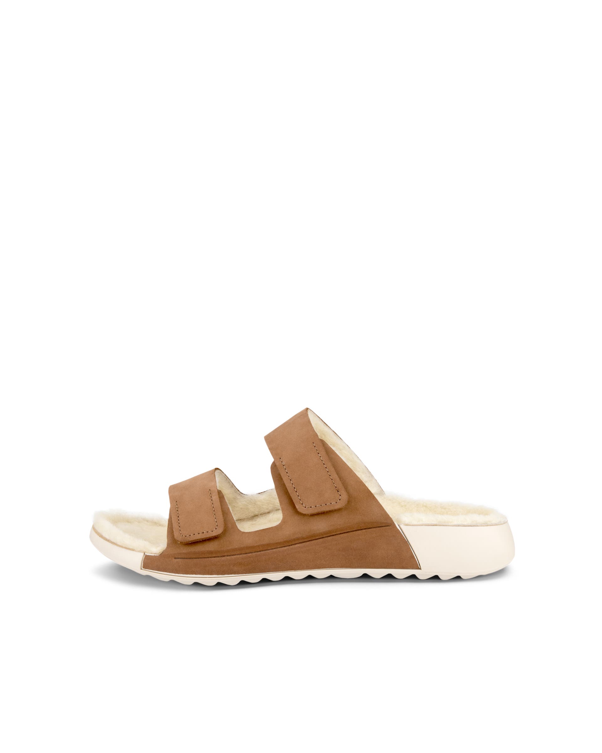 ECCO Cozmo Sandal Fluffy ウィメンズ ヌバック2ストラップサンダル - ブラウン - Outside