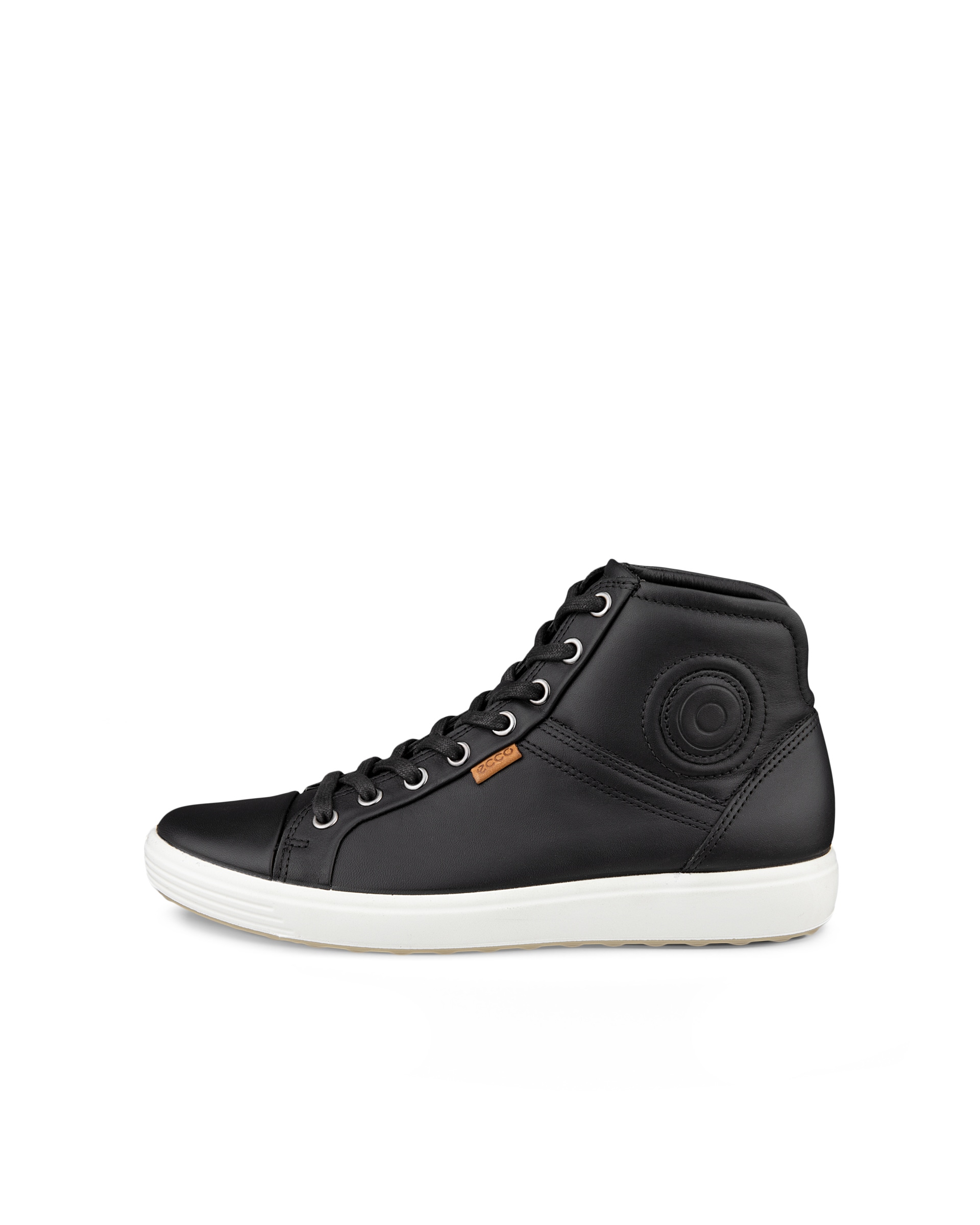 ECCO® Soft 7 baskets montante en cuir pour femme - Noir - Outside