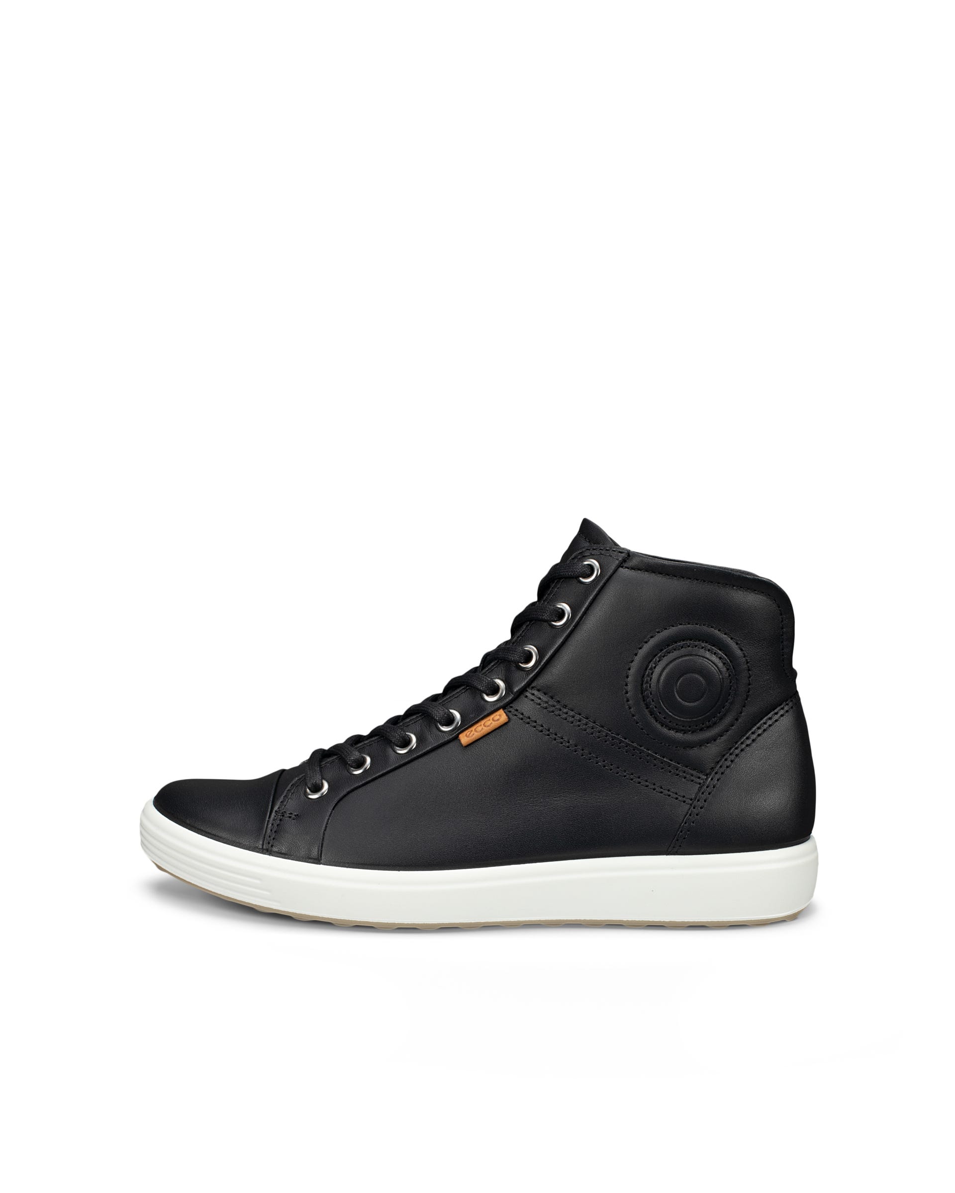 ECCO Women Soft 7 High Top Sneakers - Black - Outside