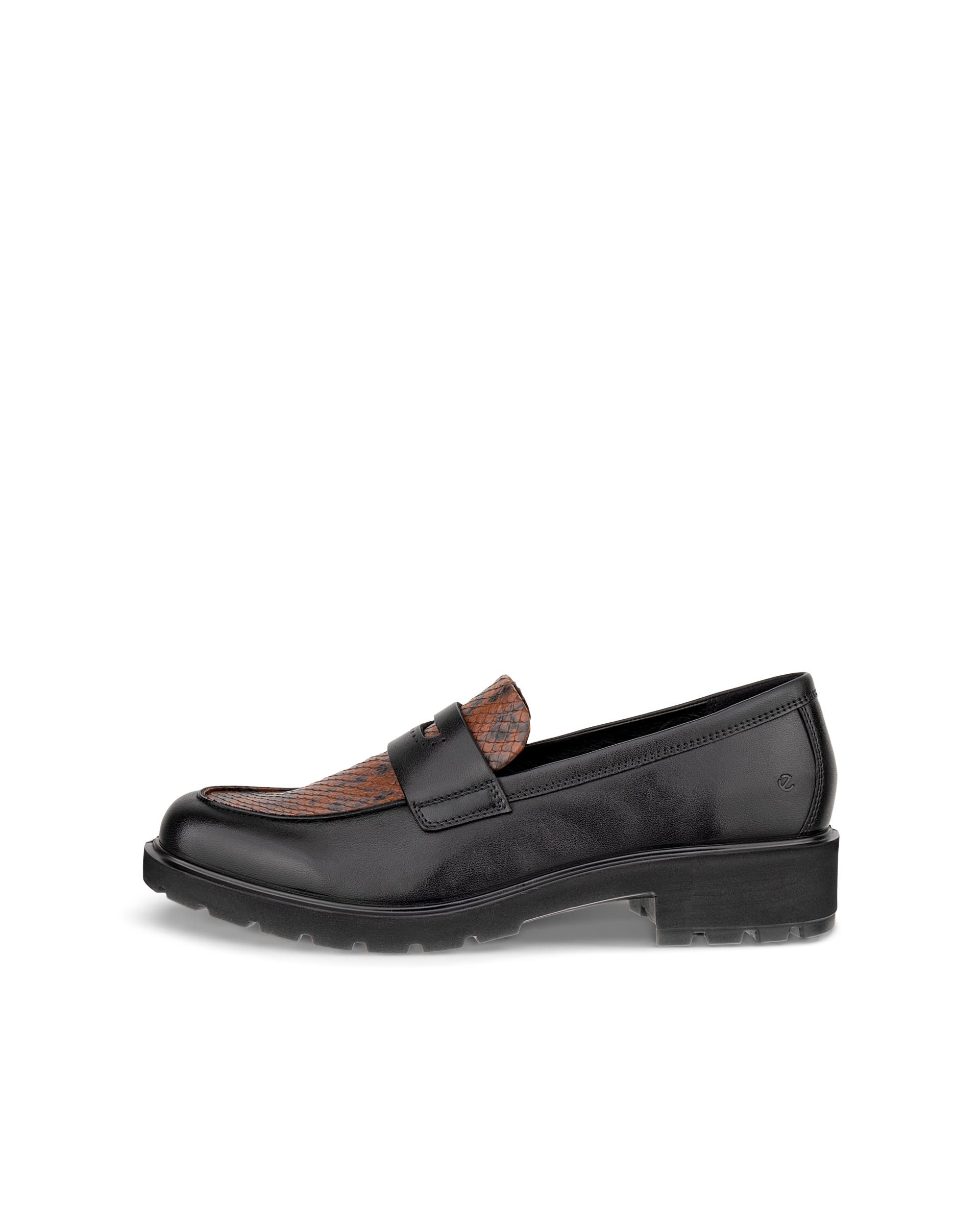 Women's ECCO® METROPOLE VIENNA Leather Loafer - Black - Outside